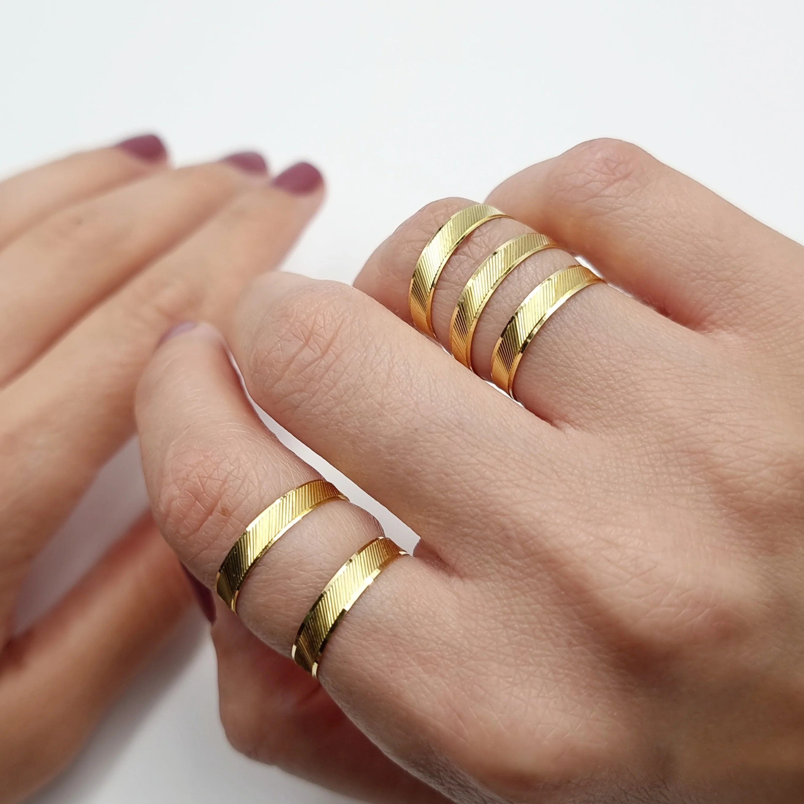 18K Pure Gold Elegant Design Couple Ring - Image 8