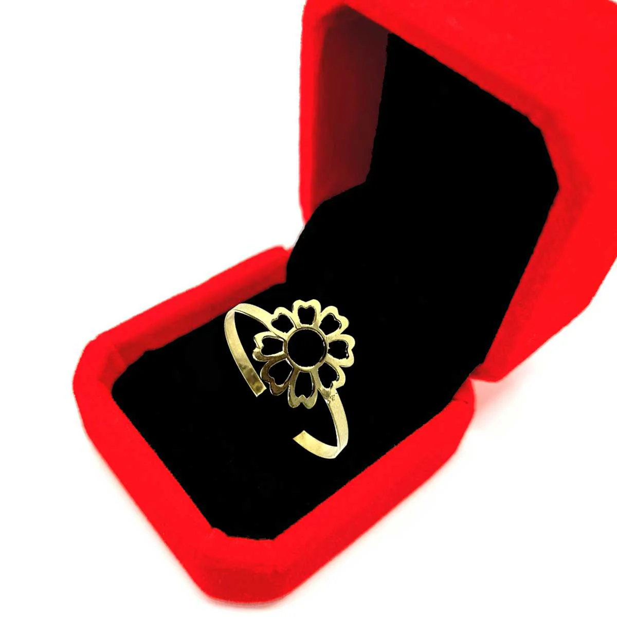 18K Pure Gold Elegant Flower Design Ring - Image 4