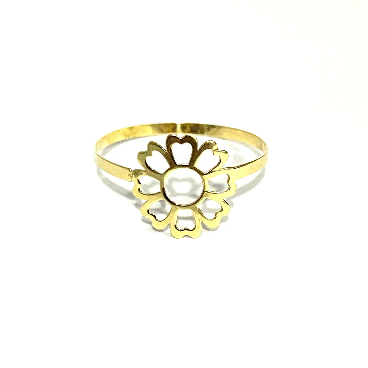 18K Pure Gold Elegant Flower Design Ring - Image 8