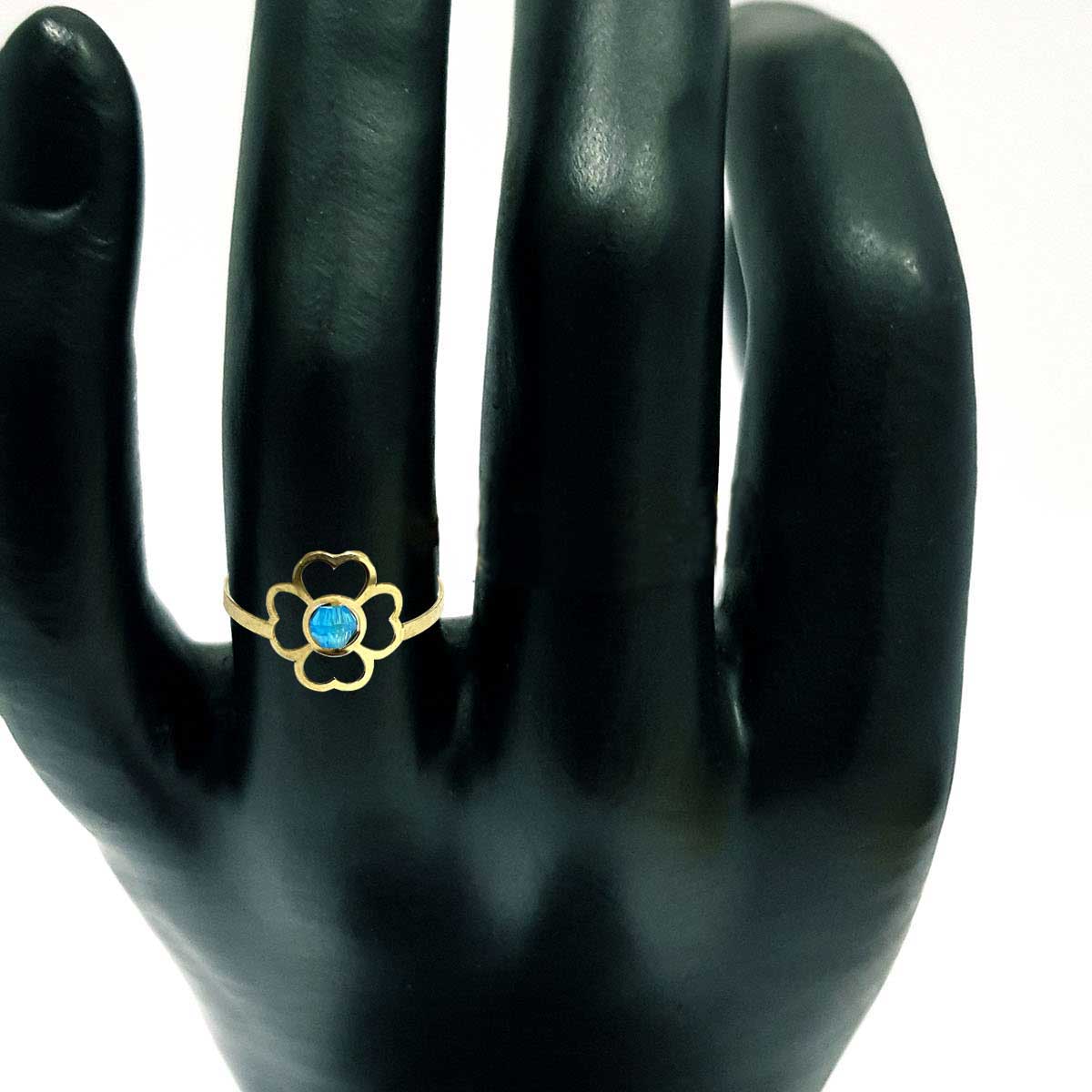 18K Pure Gold Elegant Flower Design Ring - Image 4