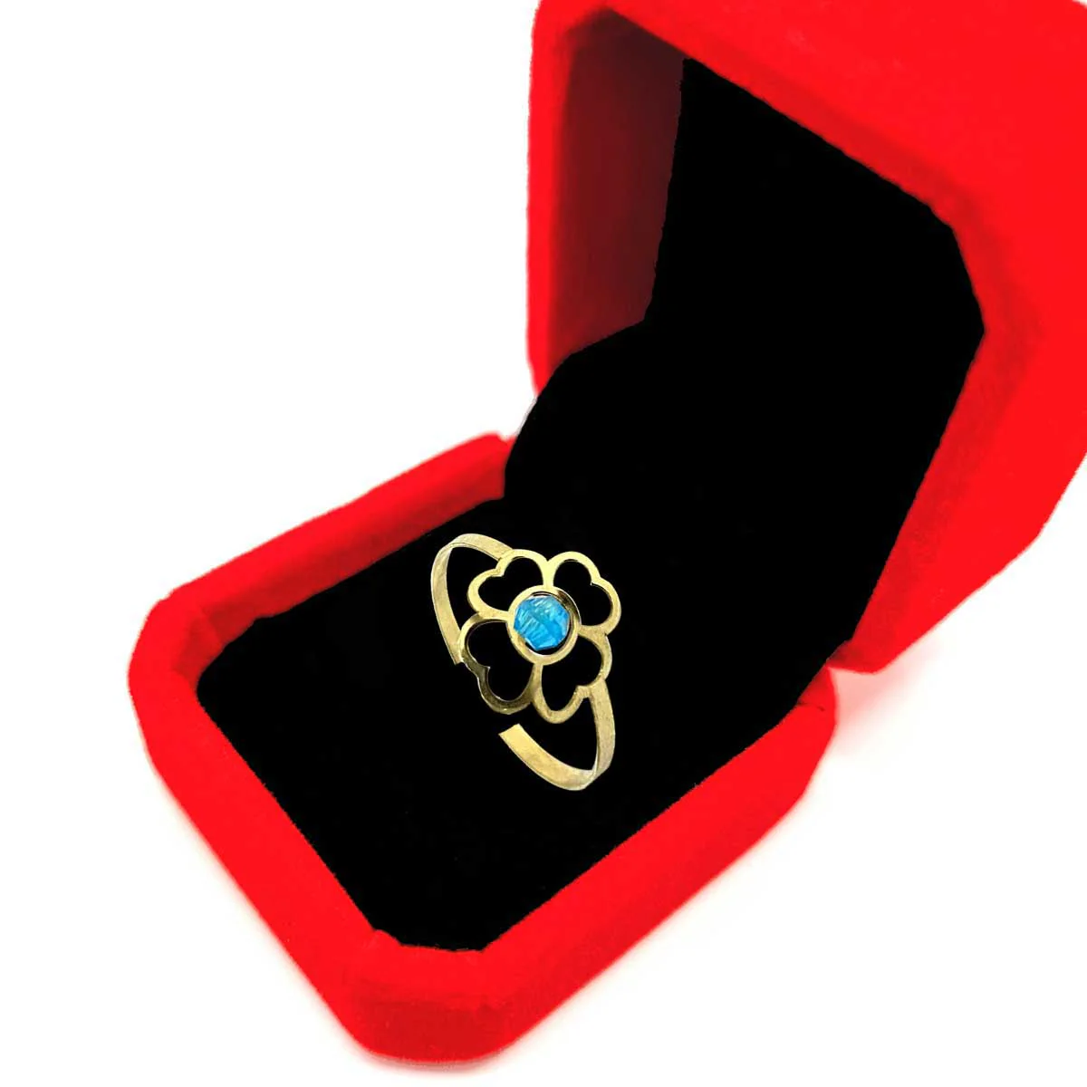 18K Pure Gold Elegant Flower Design Ring - Image 5