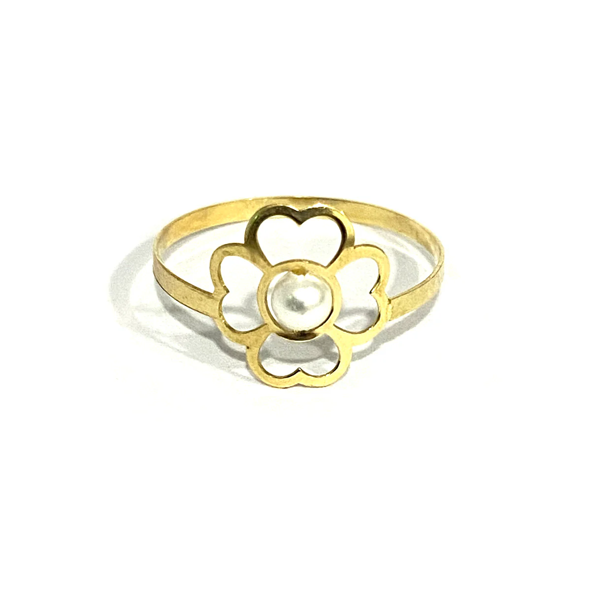 18K Pure Gold Elegant Flower w/ Zircon Stone Design Ring - Image 9