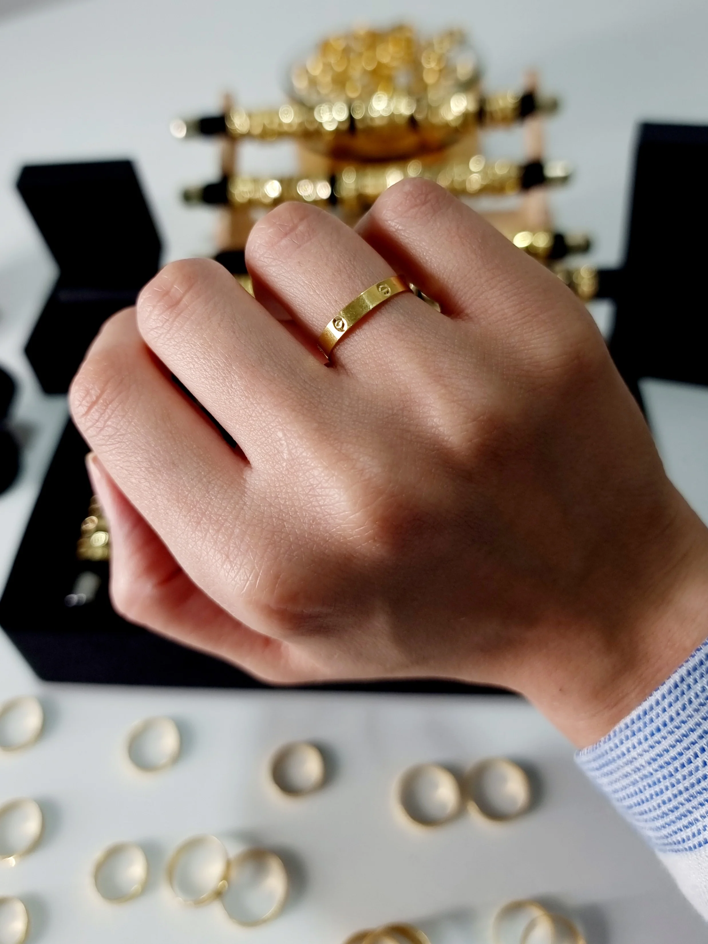 18K Pure Gold Couple Ring - Image 7