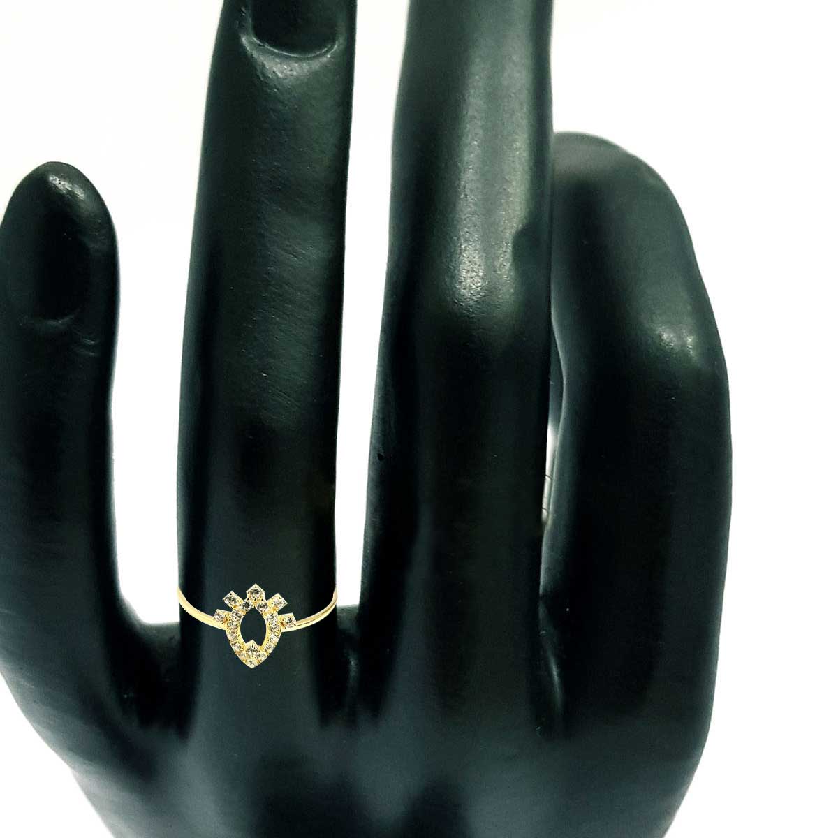 18K Pure Gold Elegant w/ Zircon Stone Design Ring - Image 3