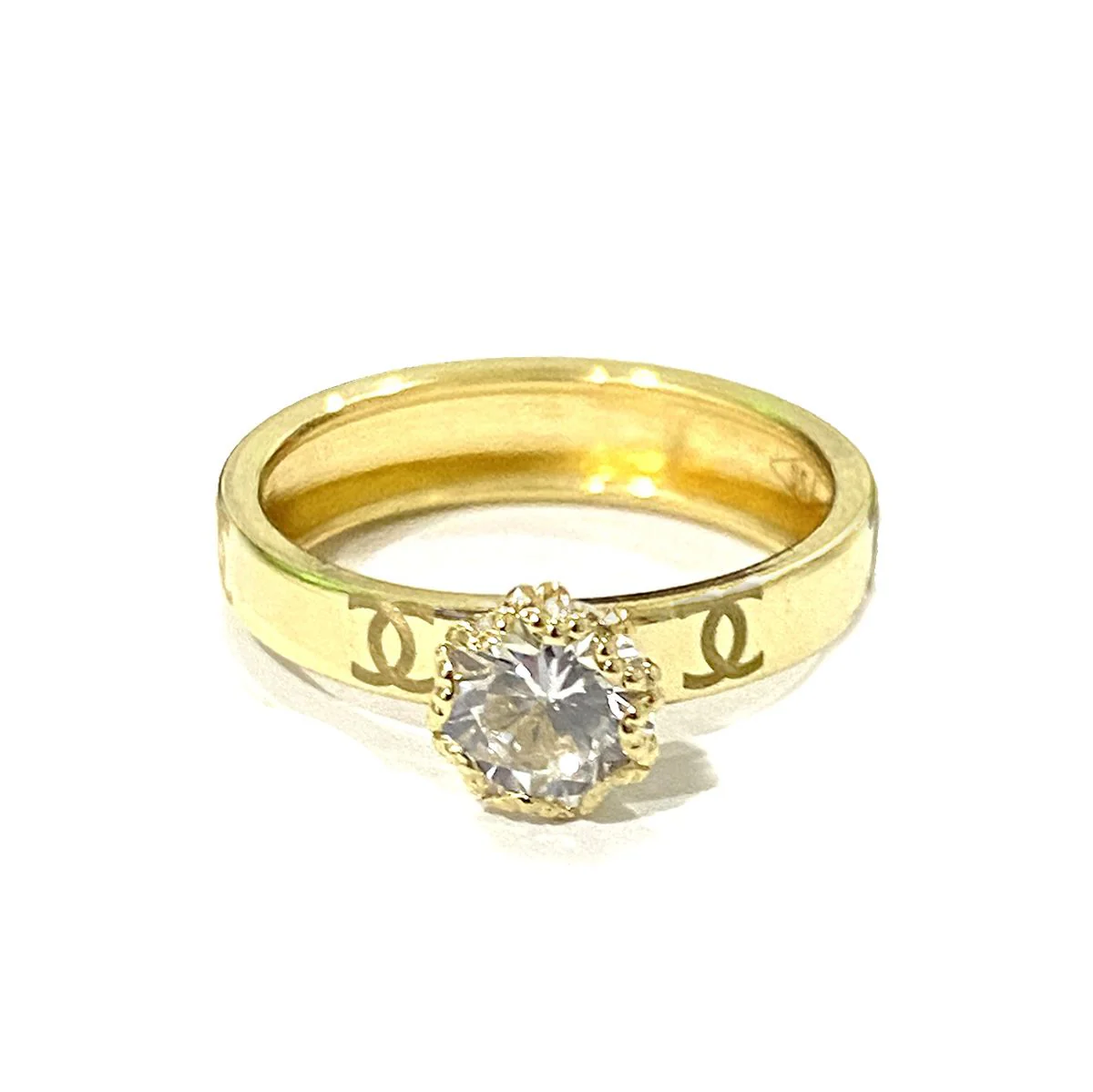 18K Pure Gold Engagement Ring - Image 8