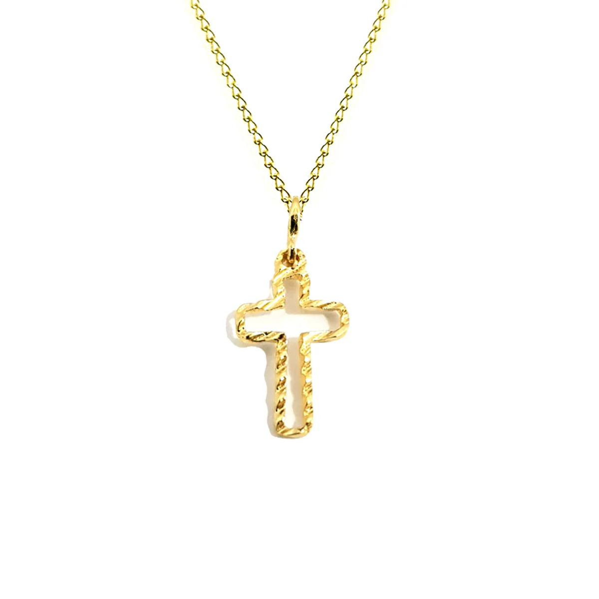 18K Pure Gold Fashion Cross Design Necklace