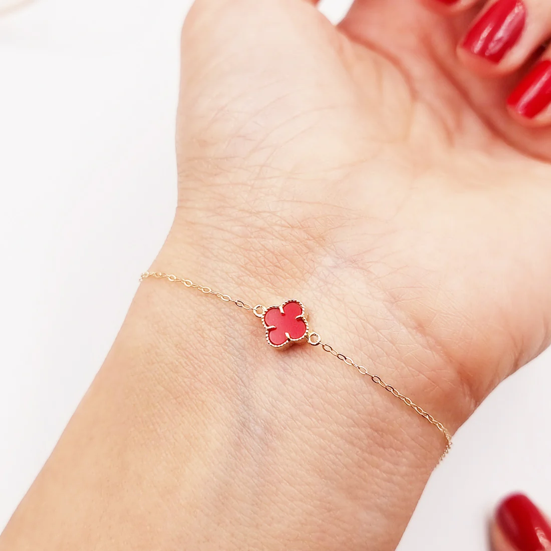 18K Pure Gold Flower Bracelet - Image 3