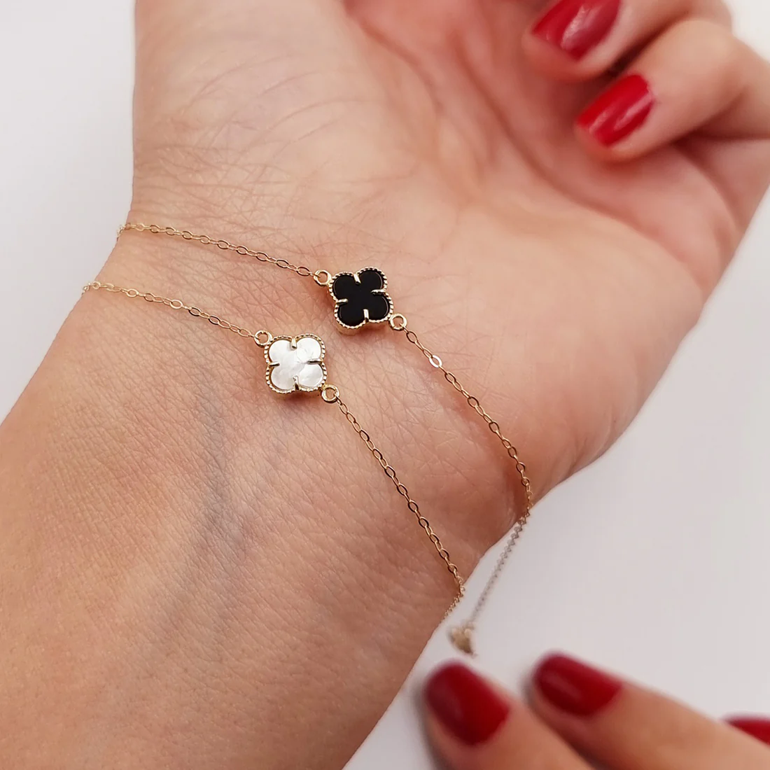18K Pure Gold Flower Bracelet - Image 5