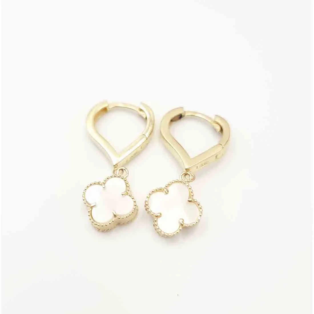 18k Pure Gold Flower Earrings - Image 4