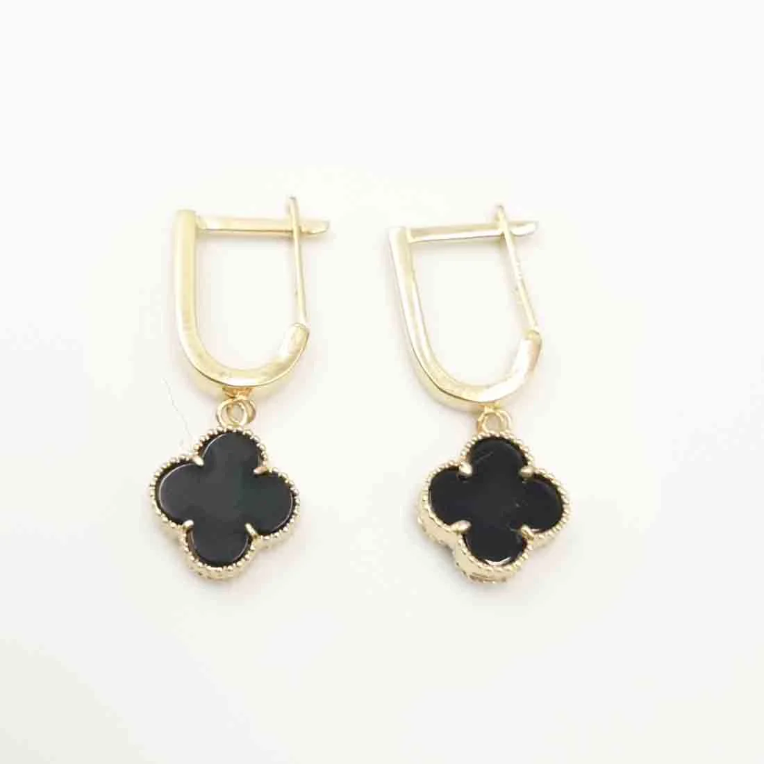 18k Pure Gold Flower Earrings - Image 7