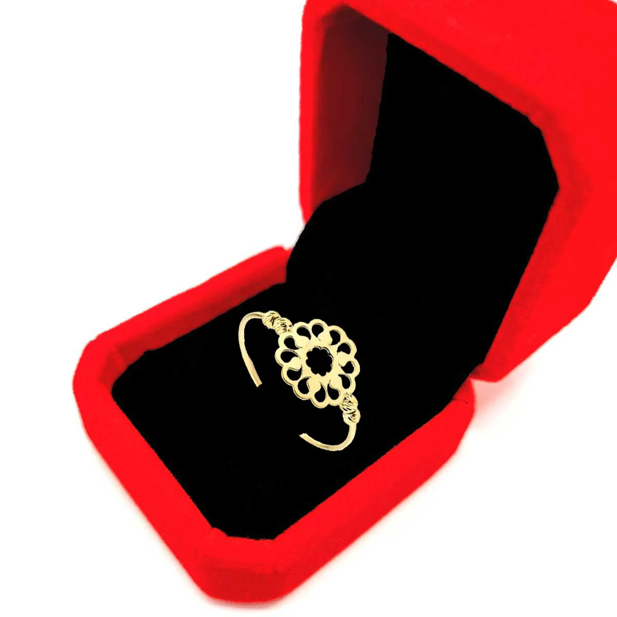 18K Pure Gold Flower Ring - Image 4