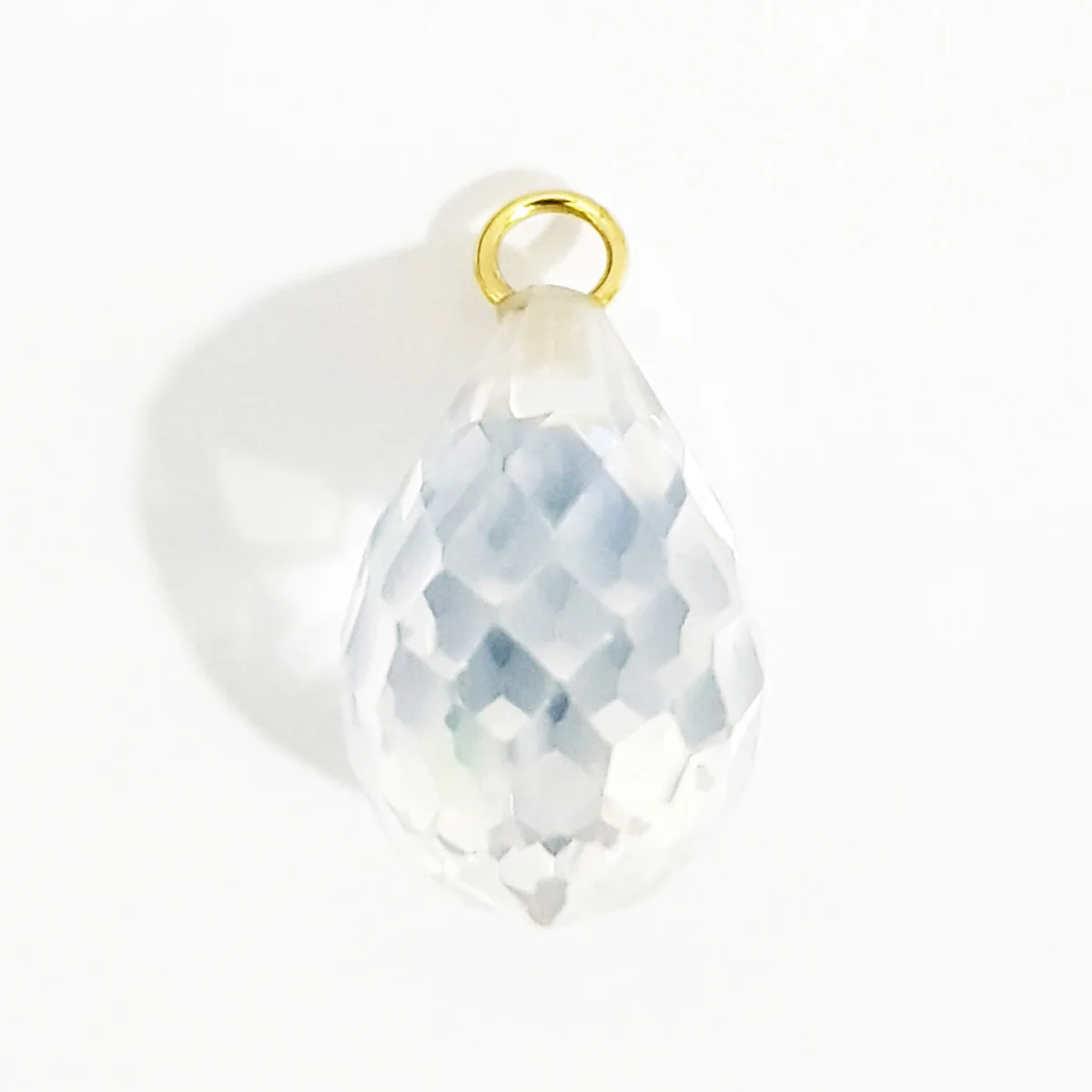 18K Pure Gold White Gem Necklace - Image 3