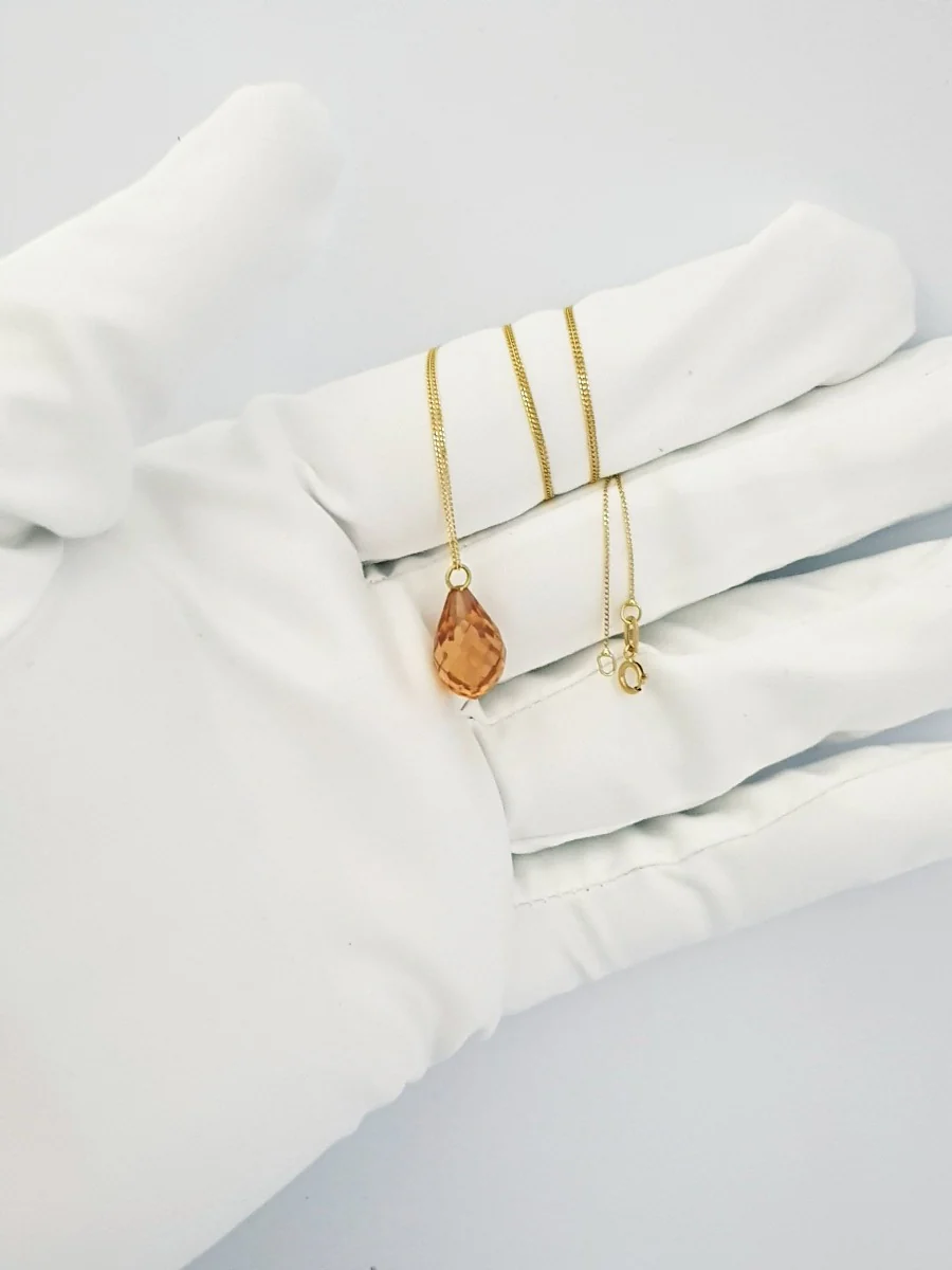18K Pure Gold Gem Necklace - Image 4