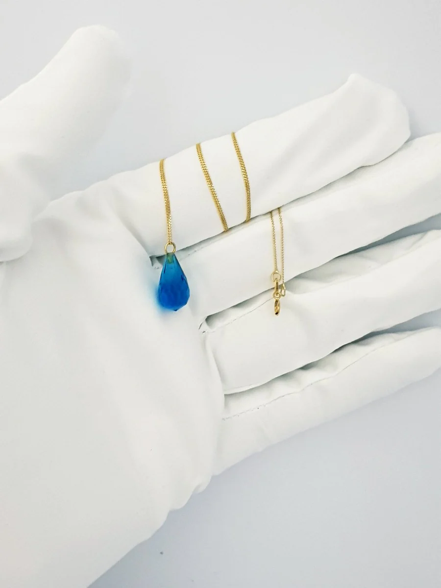 18K Pure Gold Gem Necklace - Image 4