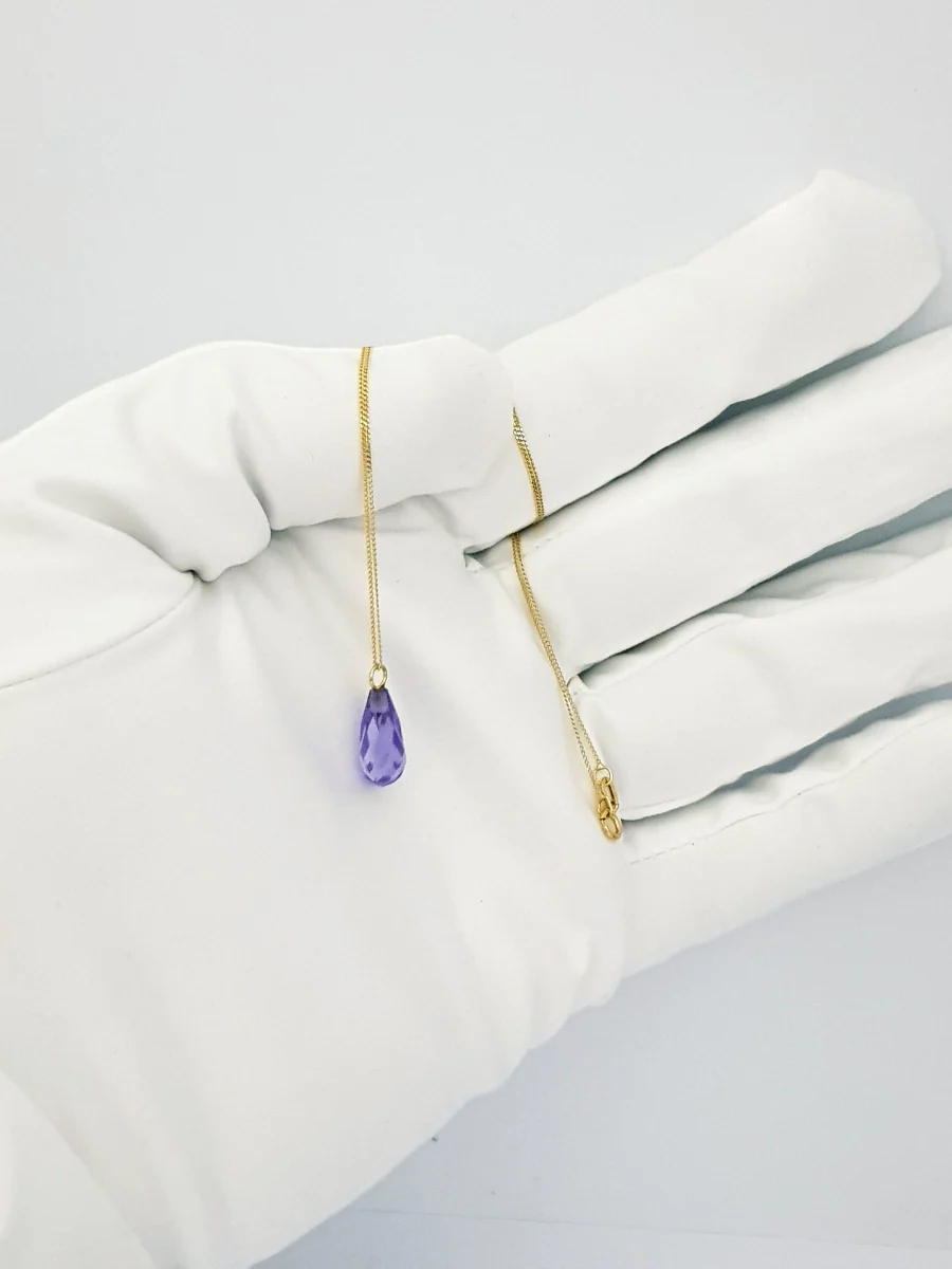 18K Pure Gold Gem Necklace - Image 4