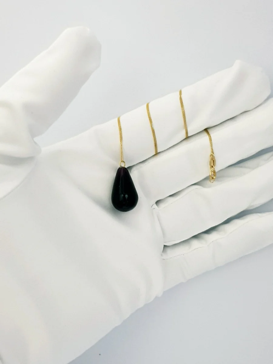 18K Pure Gold Gem Necklace - Image 4