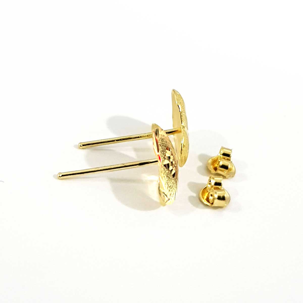 18K Pure Gold Heart Earrings - Image 4