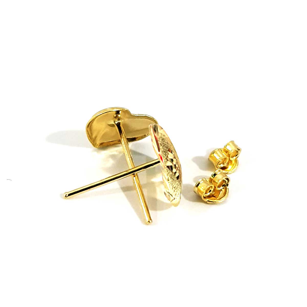 18K Pure Gold Heart Earrings - Image 5