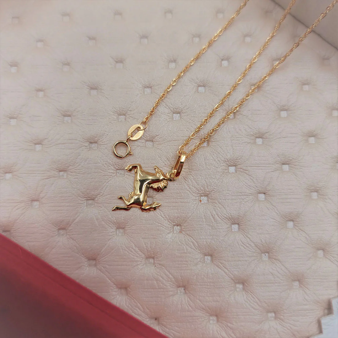 18K Pure Gold Horse Pendant Necklace - Image 2