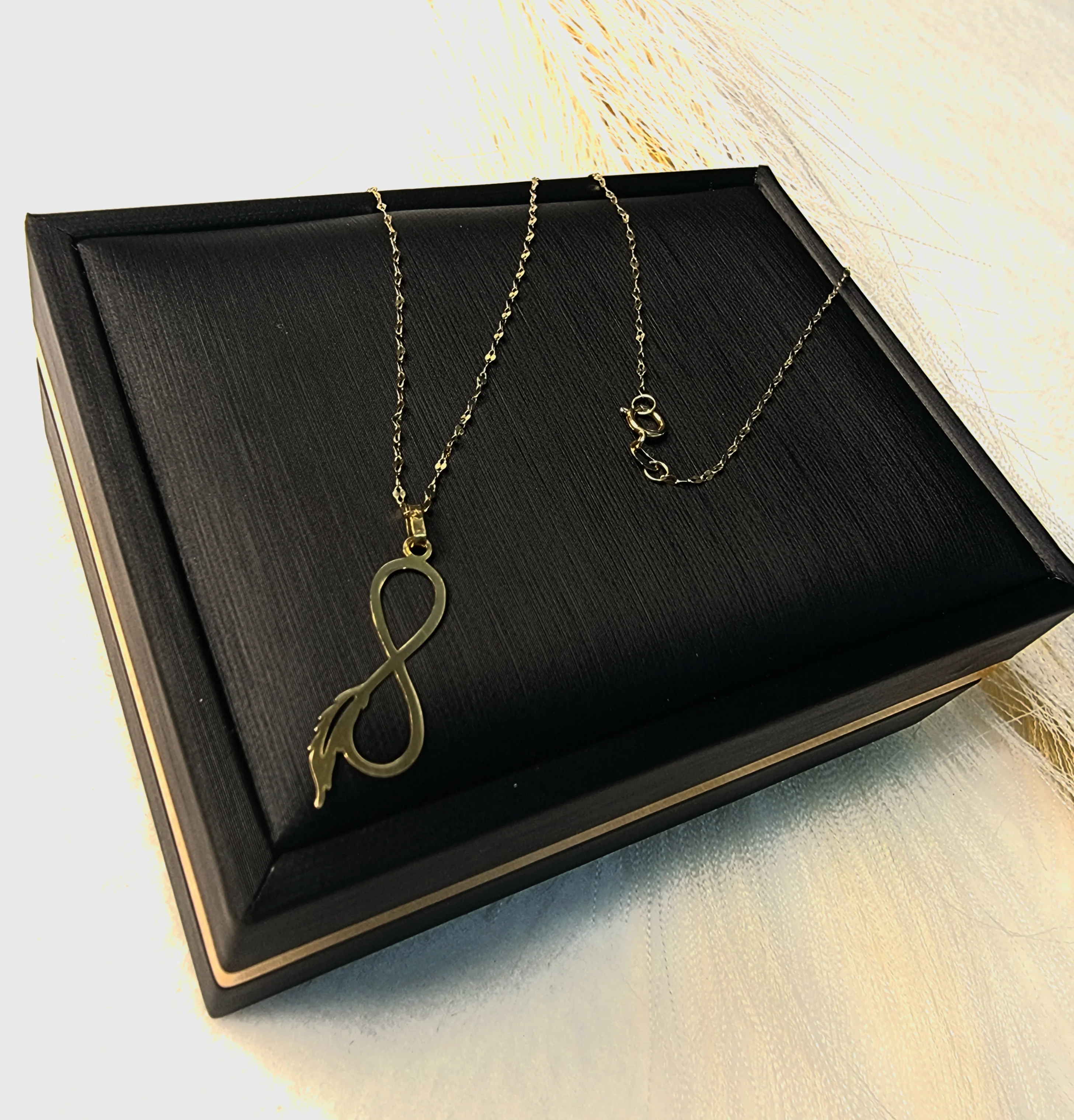 18K Pure Gold Infinity Necklace - Image 4