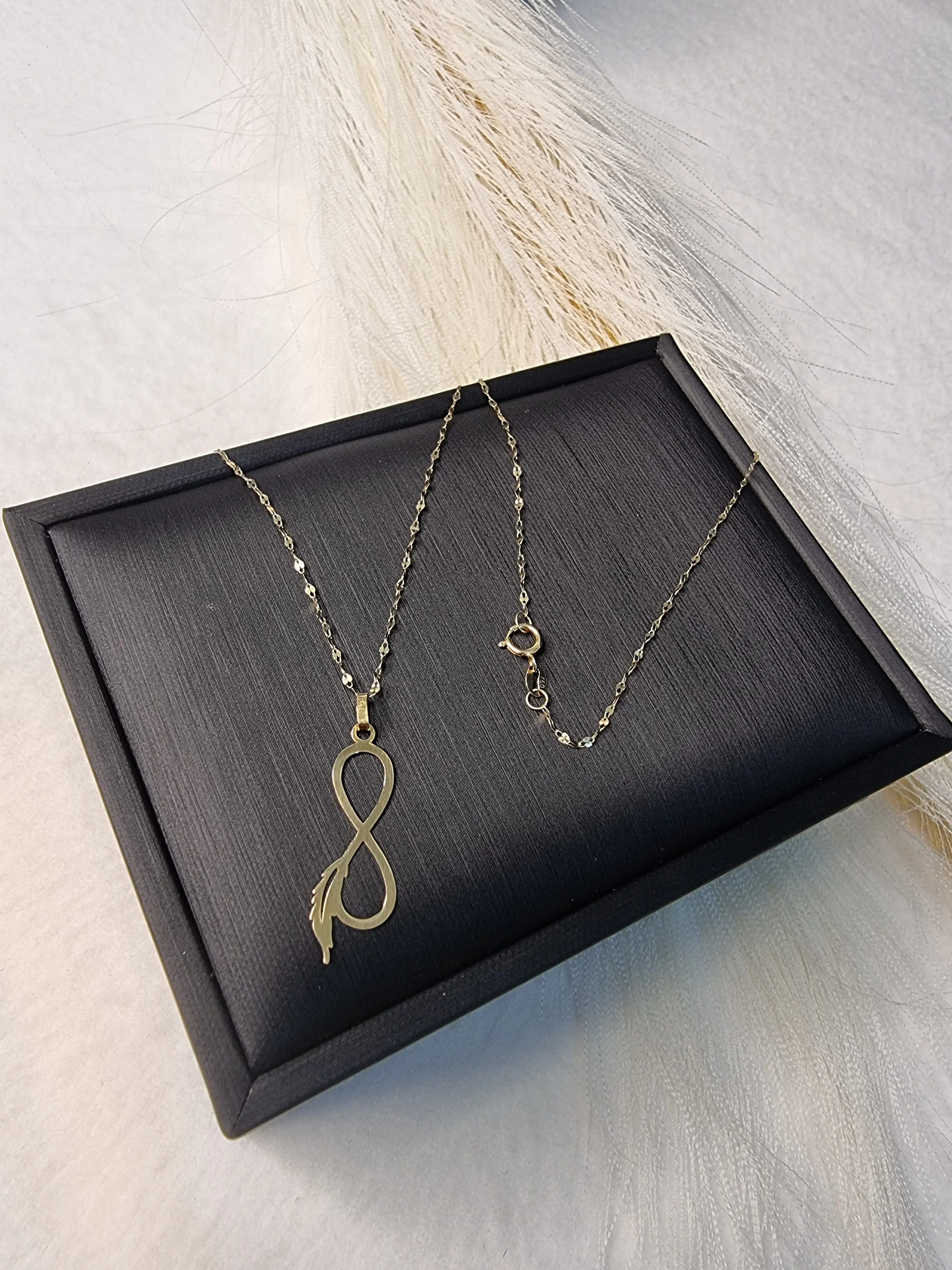 18K Pure Gold Infinity Necklace - Image 7