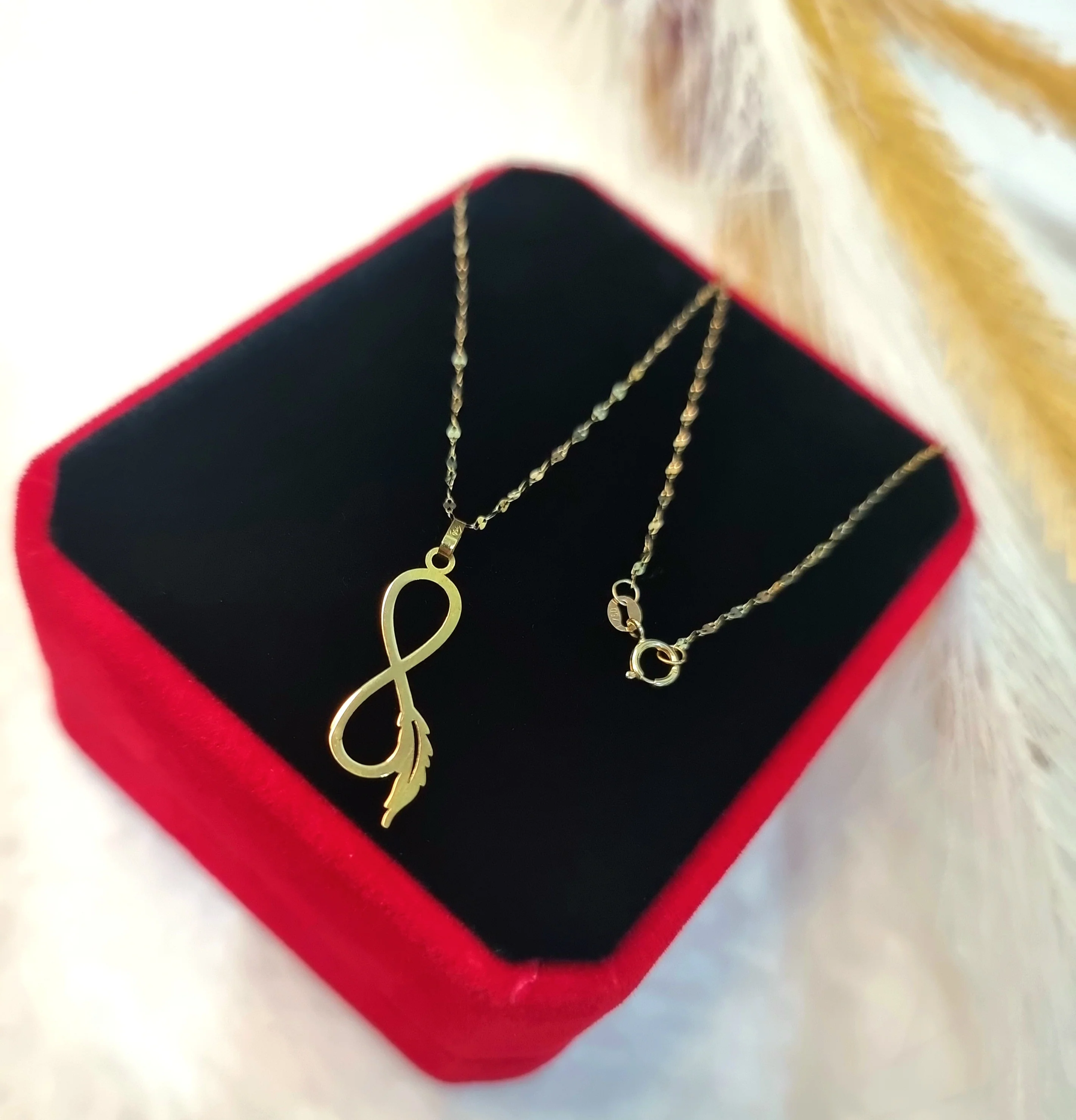 18K Pure Gold Infinity Necklace - Image 8