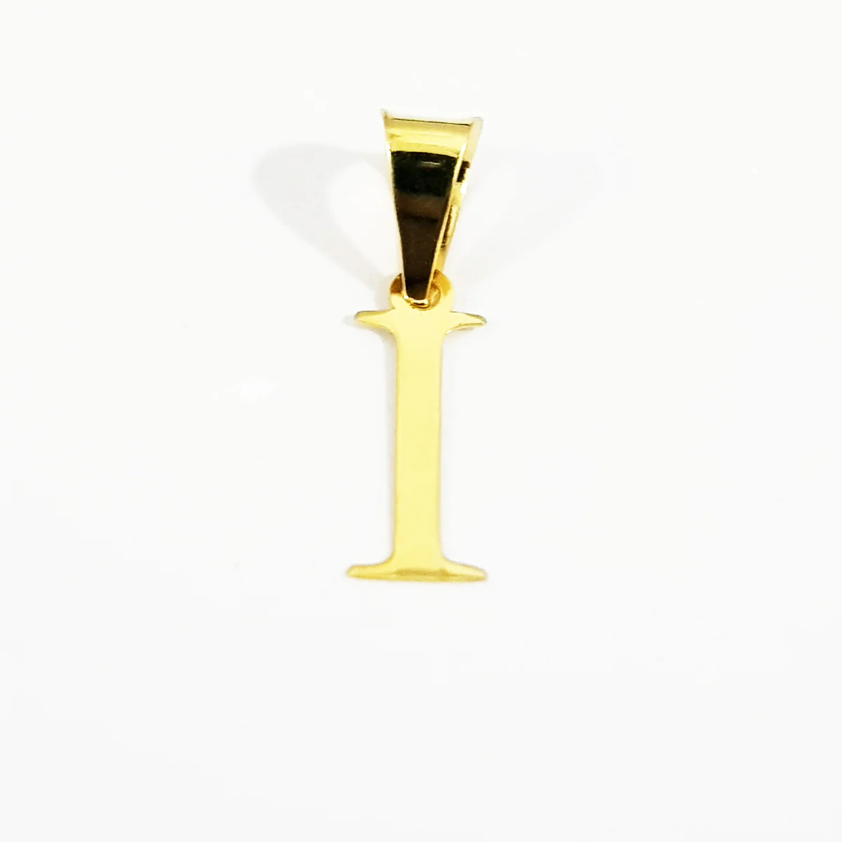18K Pure Gold Letter I Design Necklace - Image 3