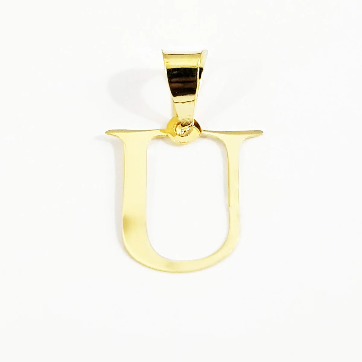 18K Pure Gold Letter U Design Necklace - Image 3