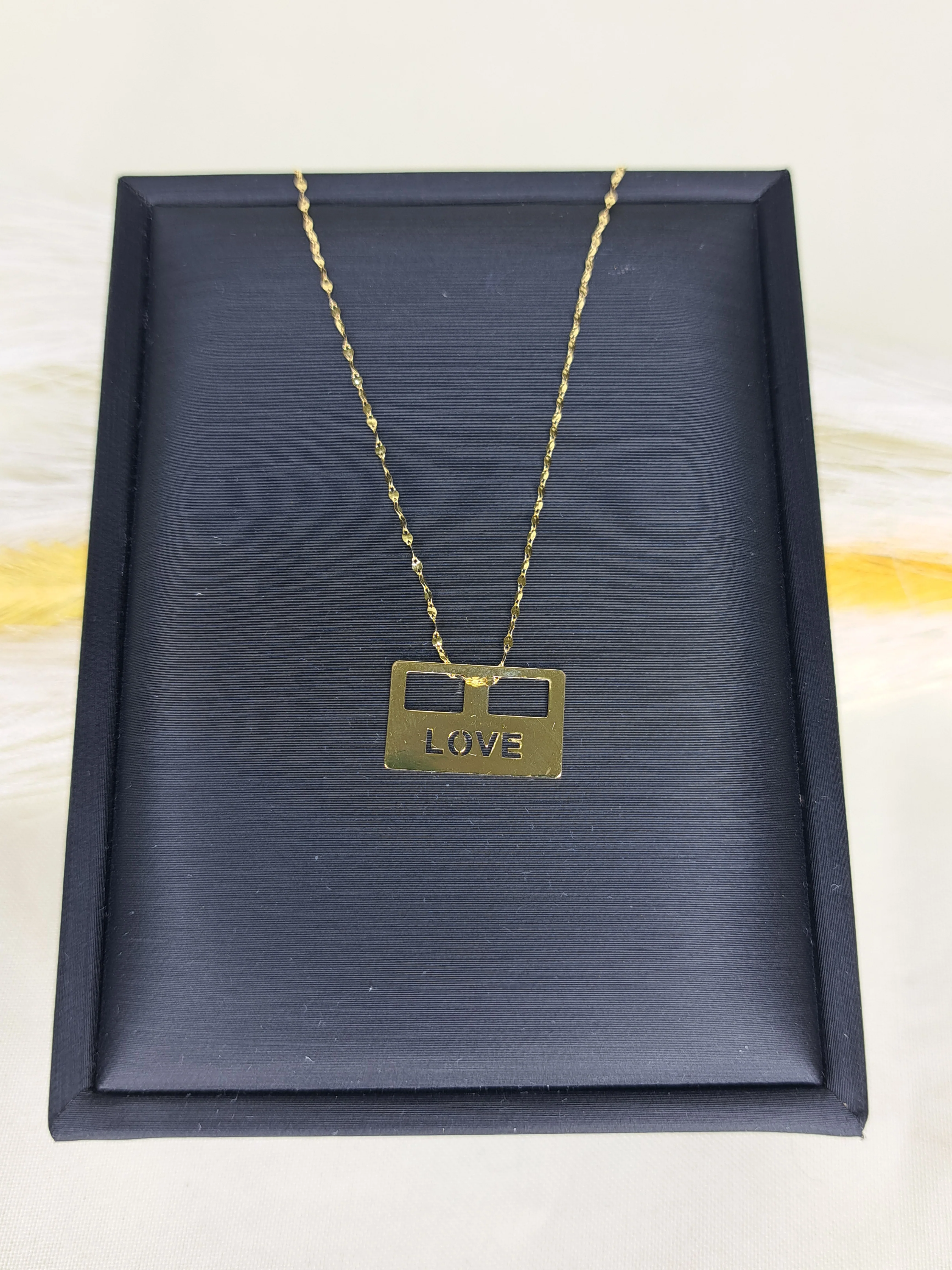 18K Pure Gold Love Design Pendant Necklace - Image 6