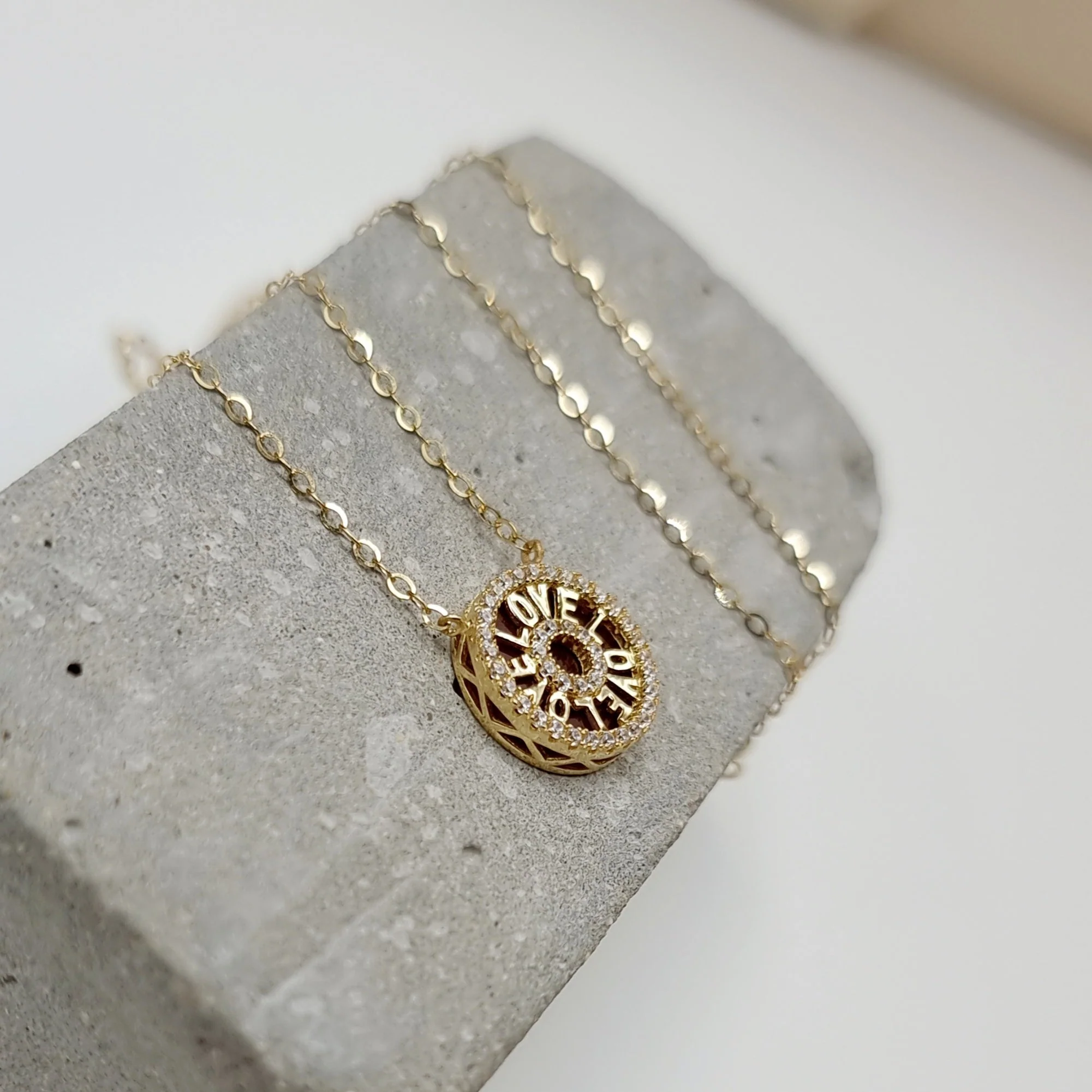 18K Pure Gold Love Necklace - Image 4