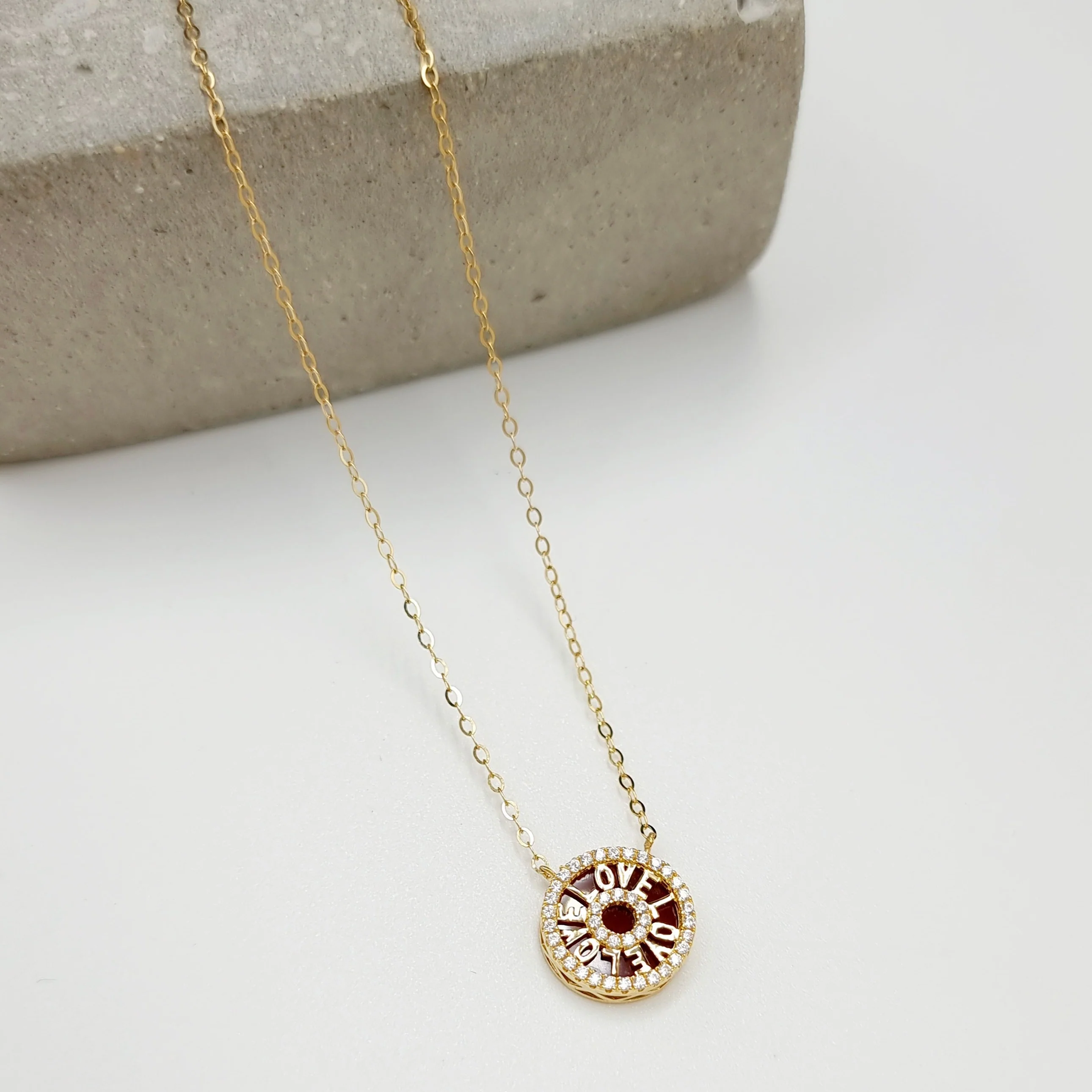 18K Pure Gold Love Necklace - Image 5