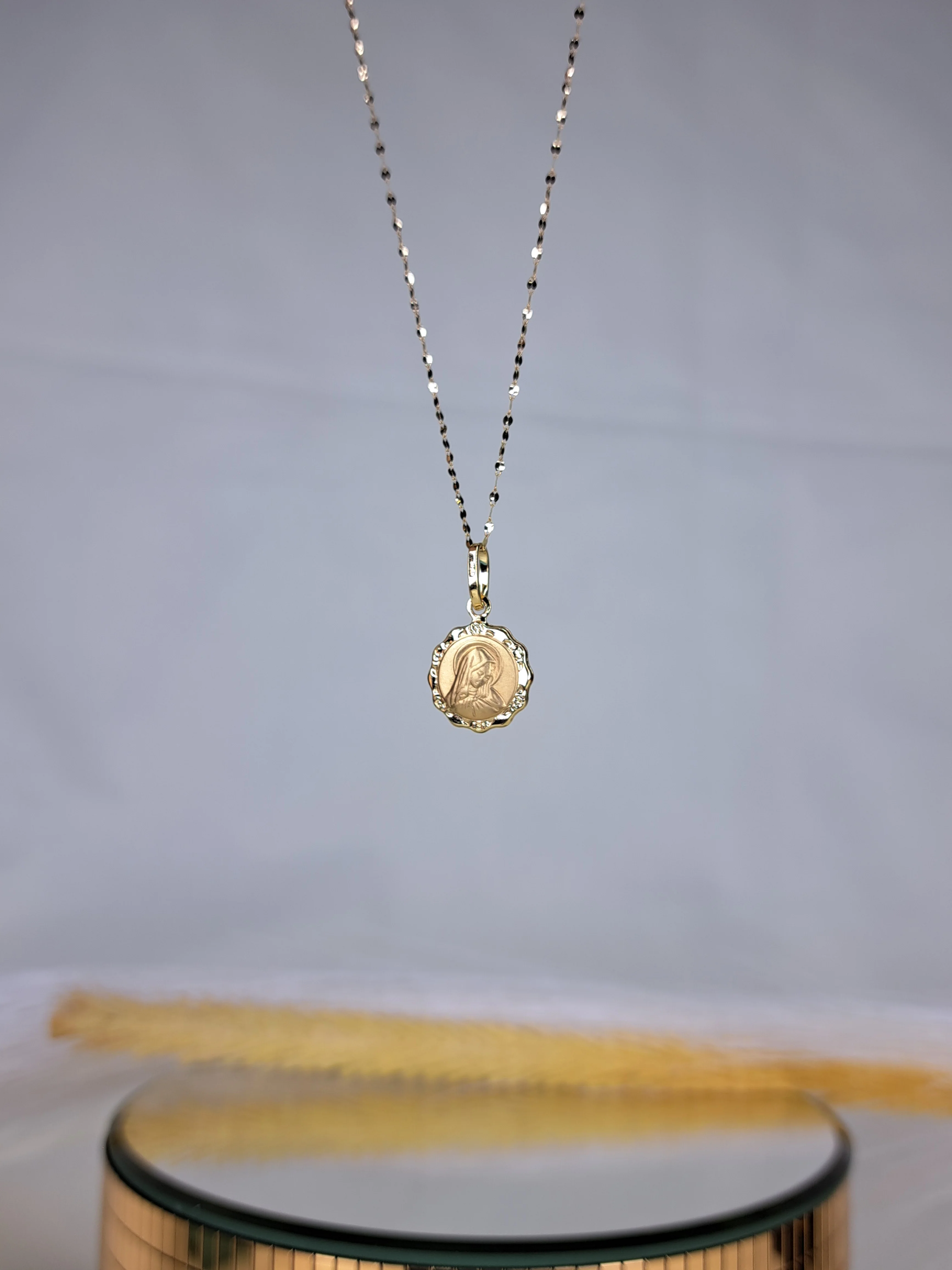 18K Pure Gold Mama Mary Necklace - Image 5