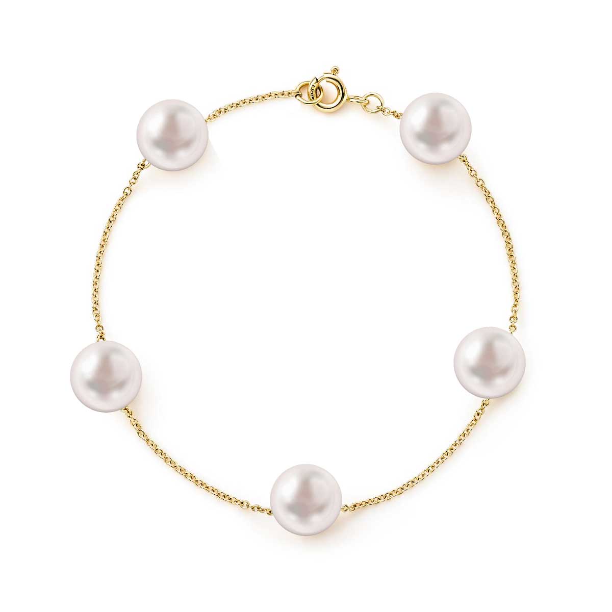 18K Pure Gold Pearl Bracelet