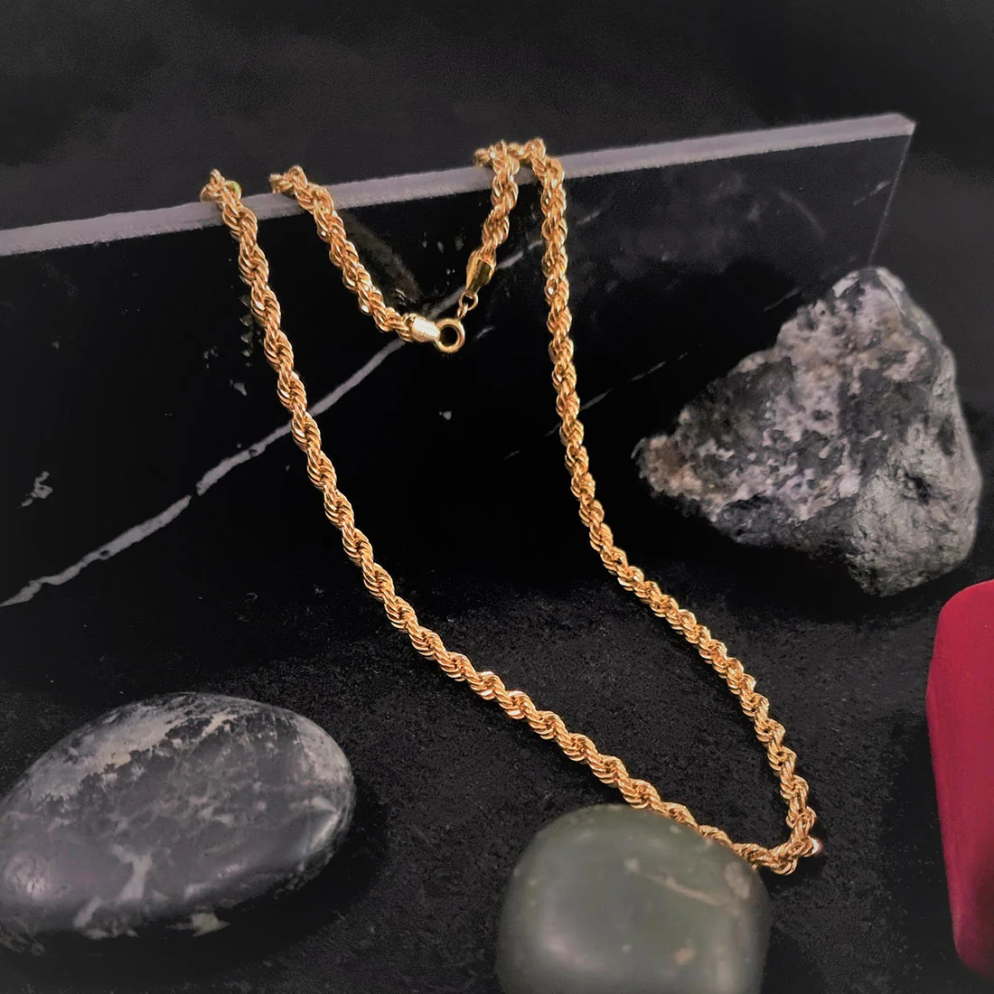 18K Pure Gold Rope Chain - Image 3