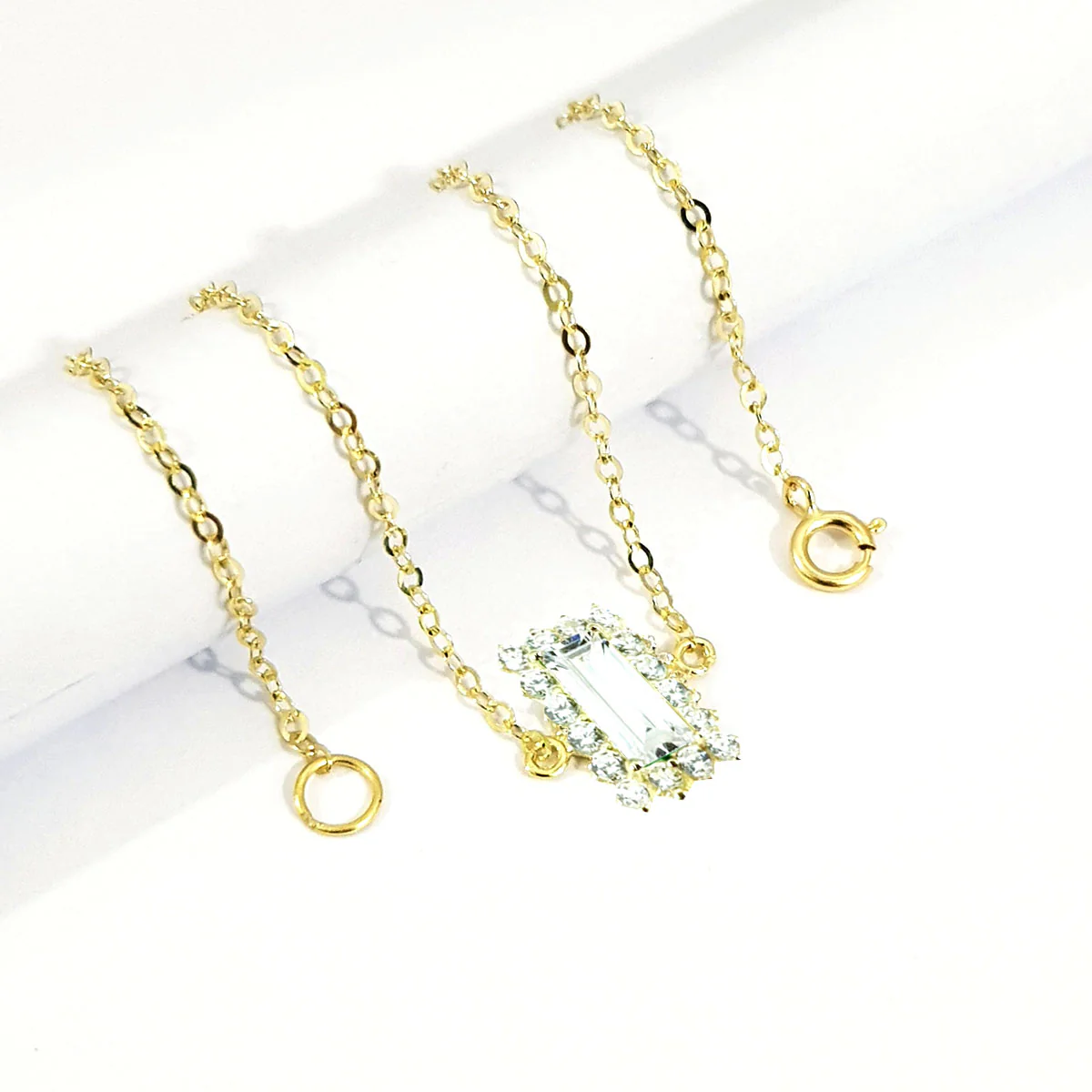 18K Pure Gold Crystal Stone Bracelet - Image 3