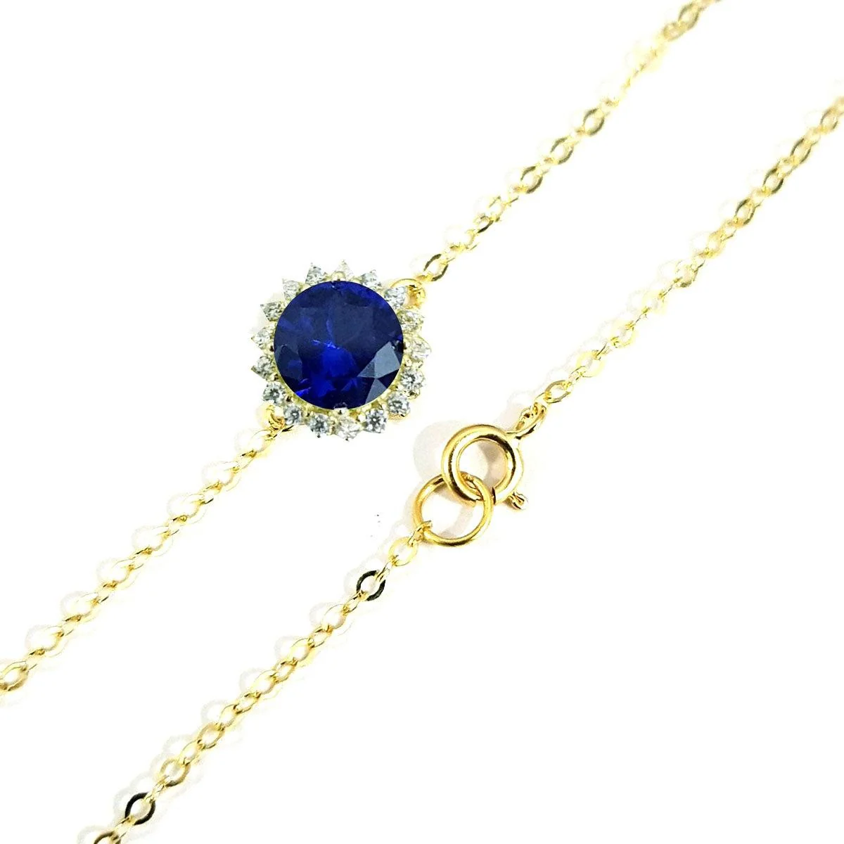 18K Pure Gold Blue Stone Bracelet - Image 4