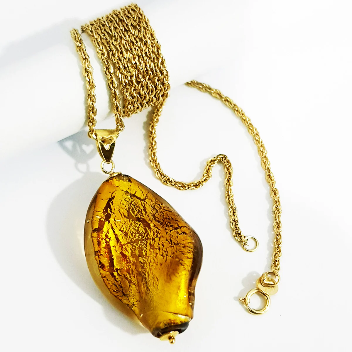 18K Pure Gold Stone Necklace - Image 3