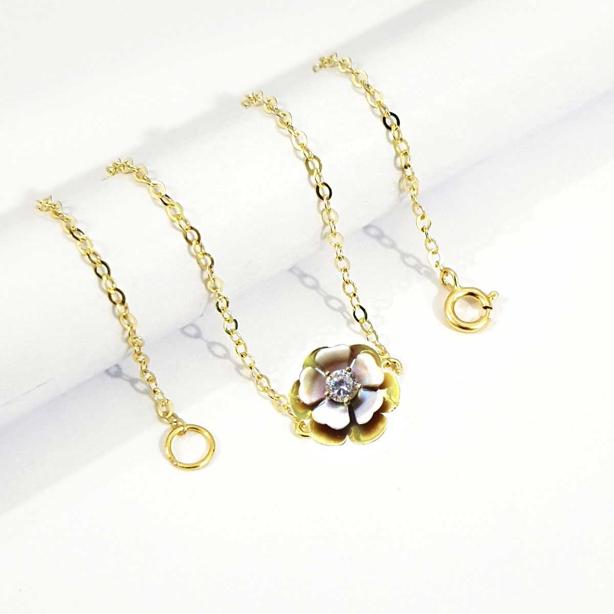 18K Pure Gold Crystal White Swarski Bracelet - Image 3