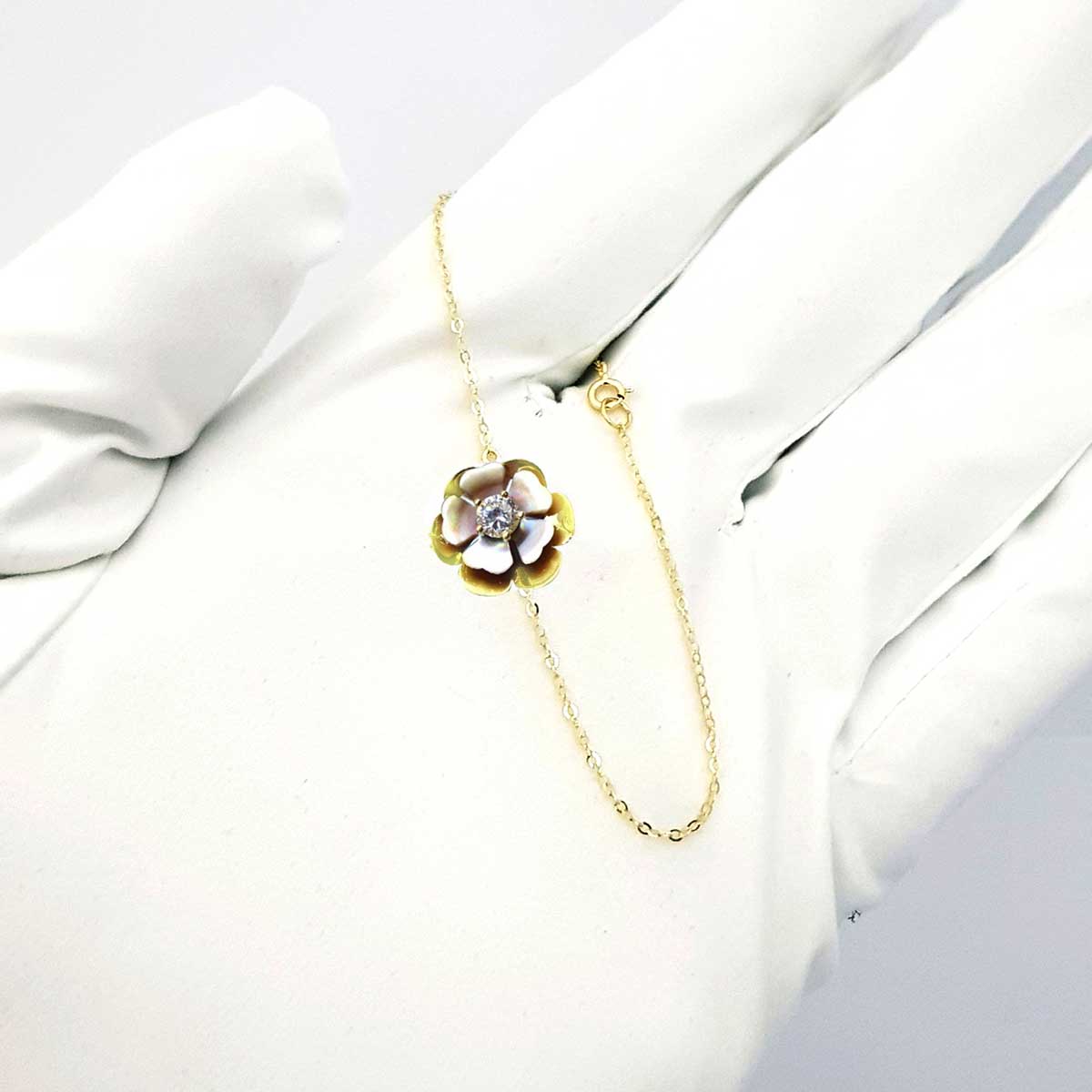 18K Pure Gold Crystal White Swarski Bracelet - Image 5