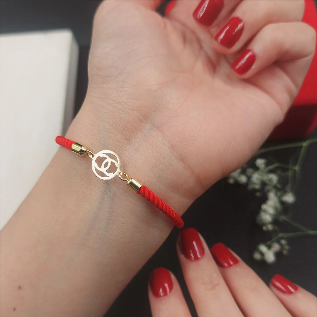 18K Pure Gold Thread Adjustable Bracelet - Image 7