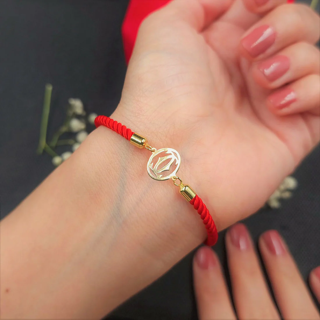 18K Pure Gold Thread Adjustable Bracelet - Image 5