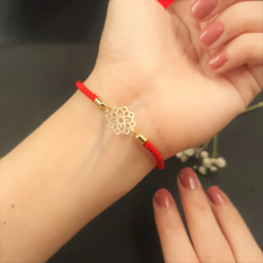 18K Pure Gold Thread Adjustable Bracelet - Image 6