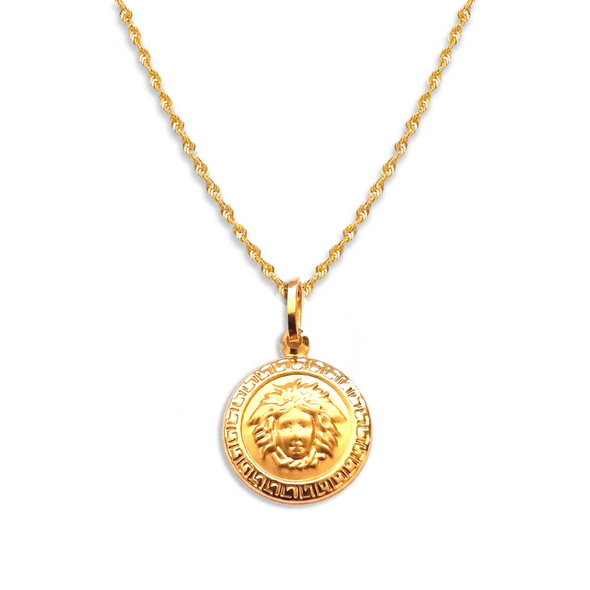 18K Pure Gold Versace Pendant Necklace