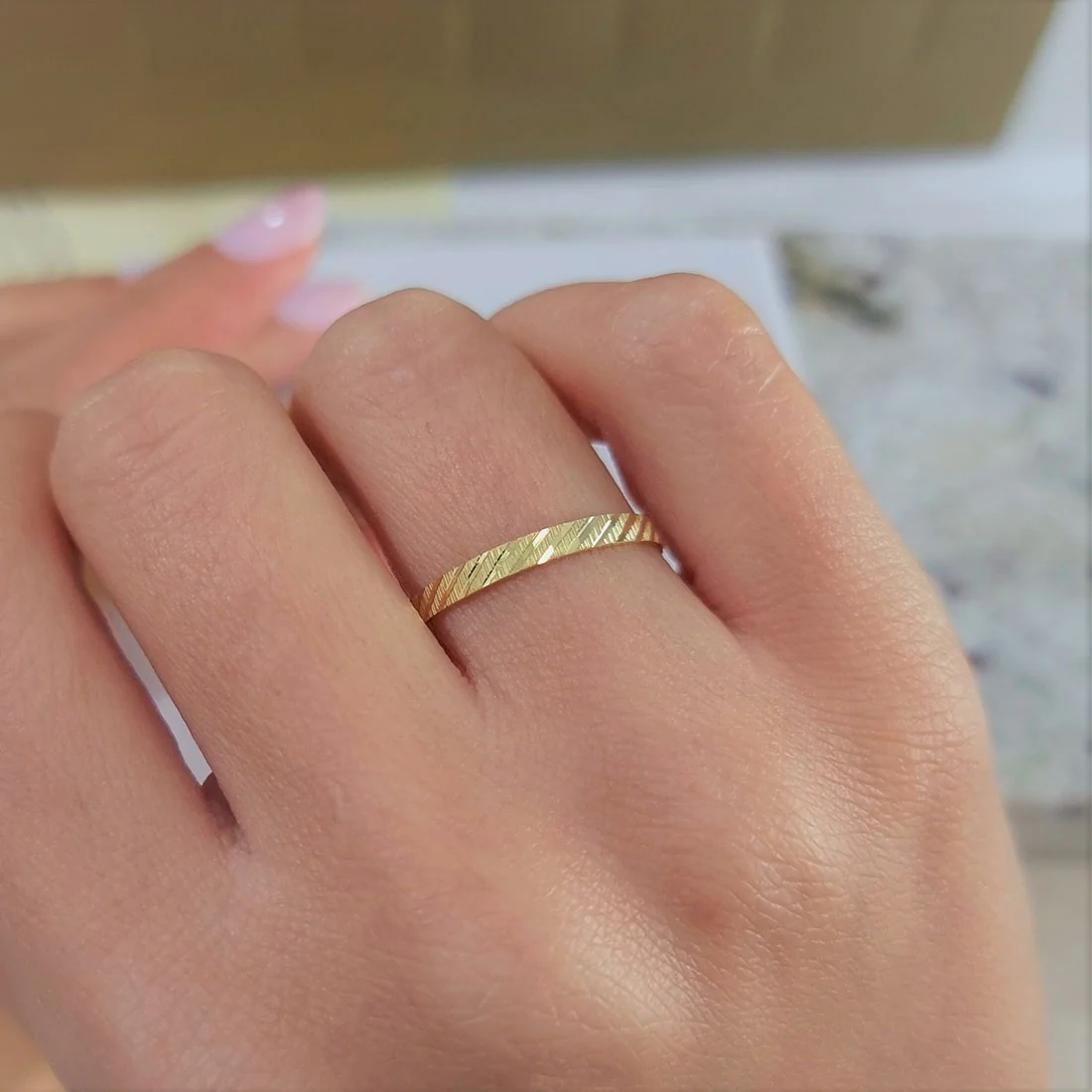 18K Pure Gold Couple Ring - Image 3