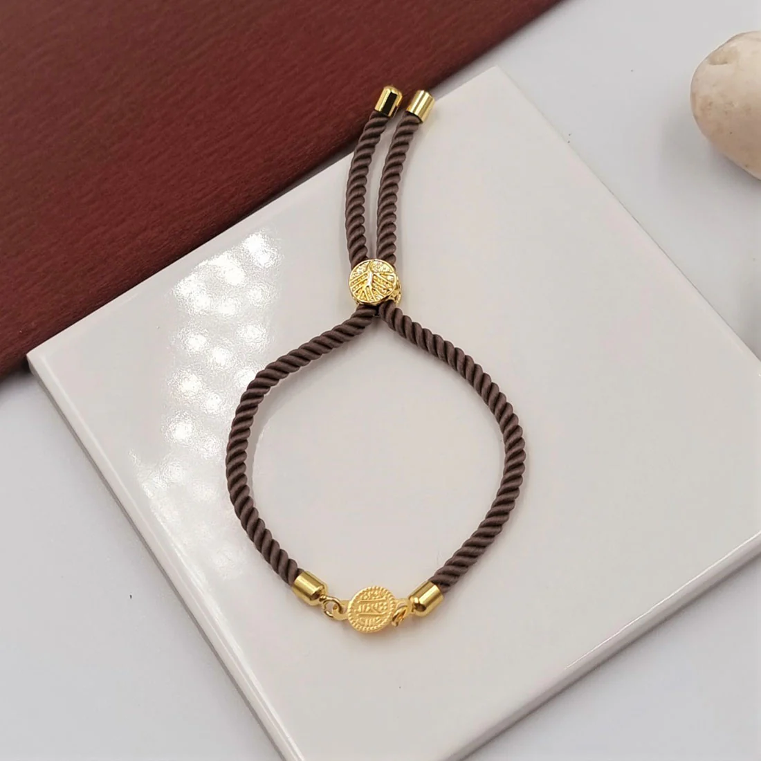 21K Pure Gold Adjustable Coin Bracelet - Image 15