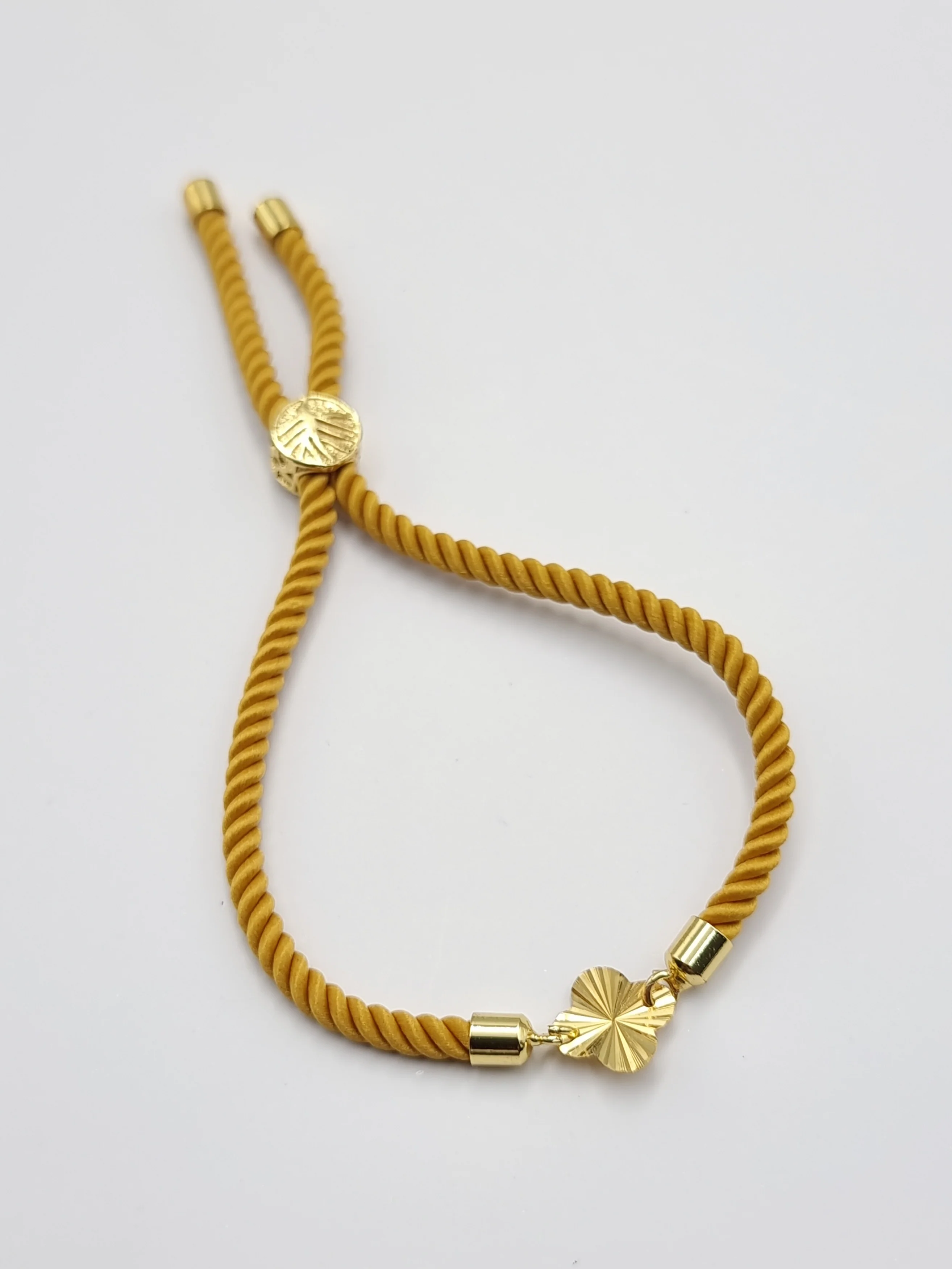 21K Pure Gold Thread Adjustable Flower Design Bracelet - Image 17