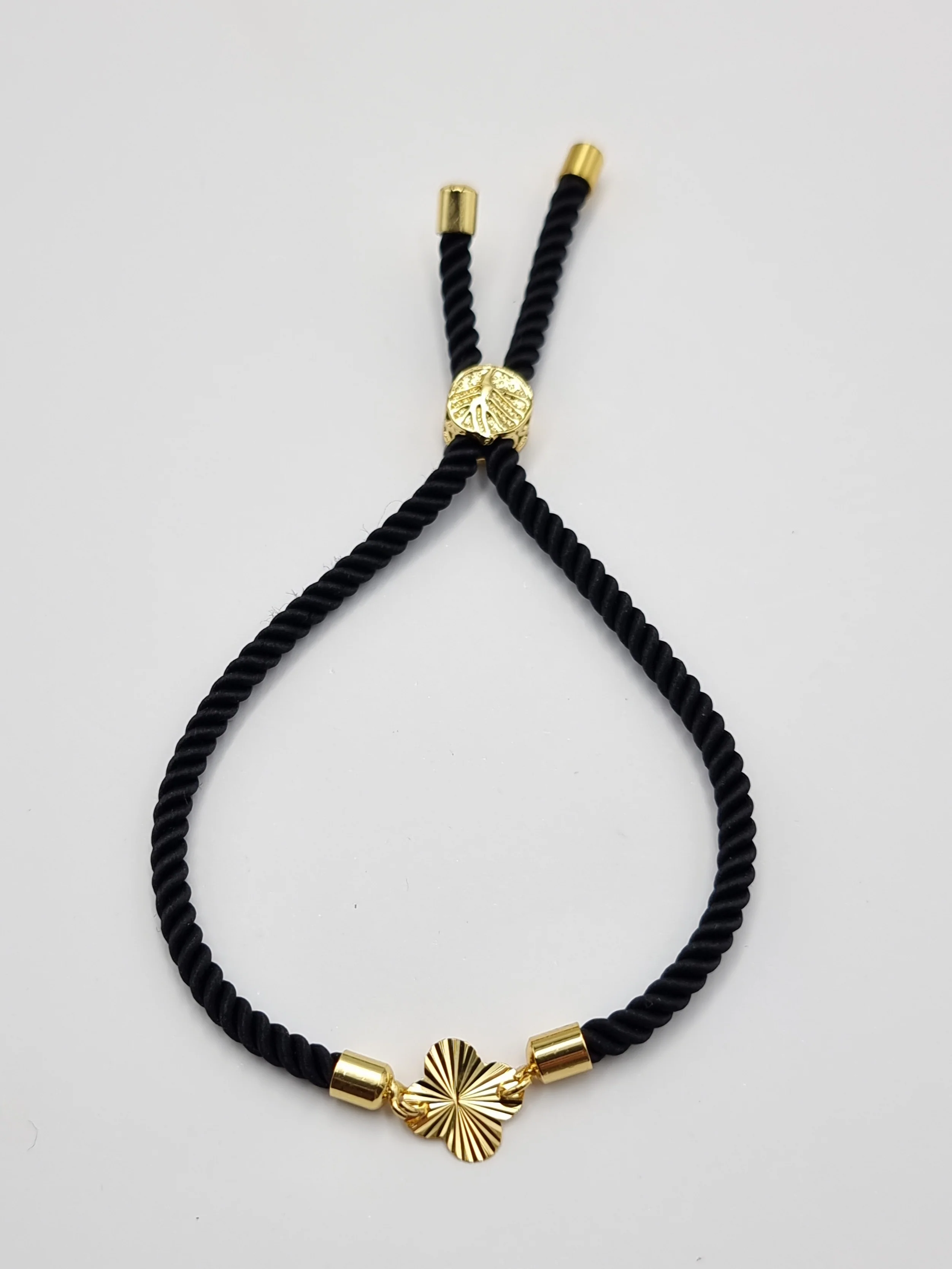 21K Pure Gold Thread Adjustable Flower Design Bracelet - Image 27