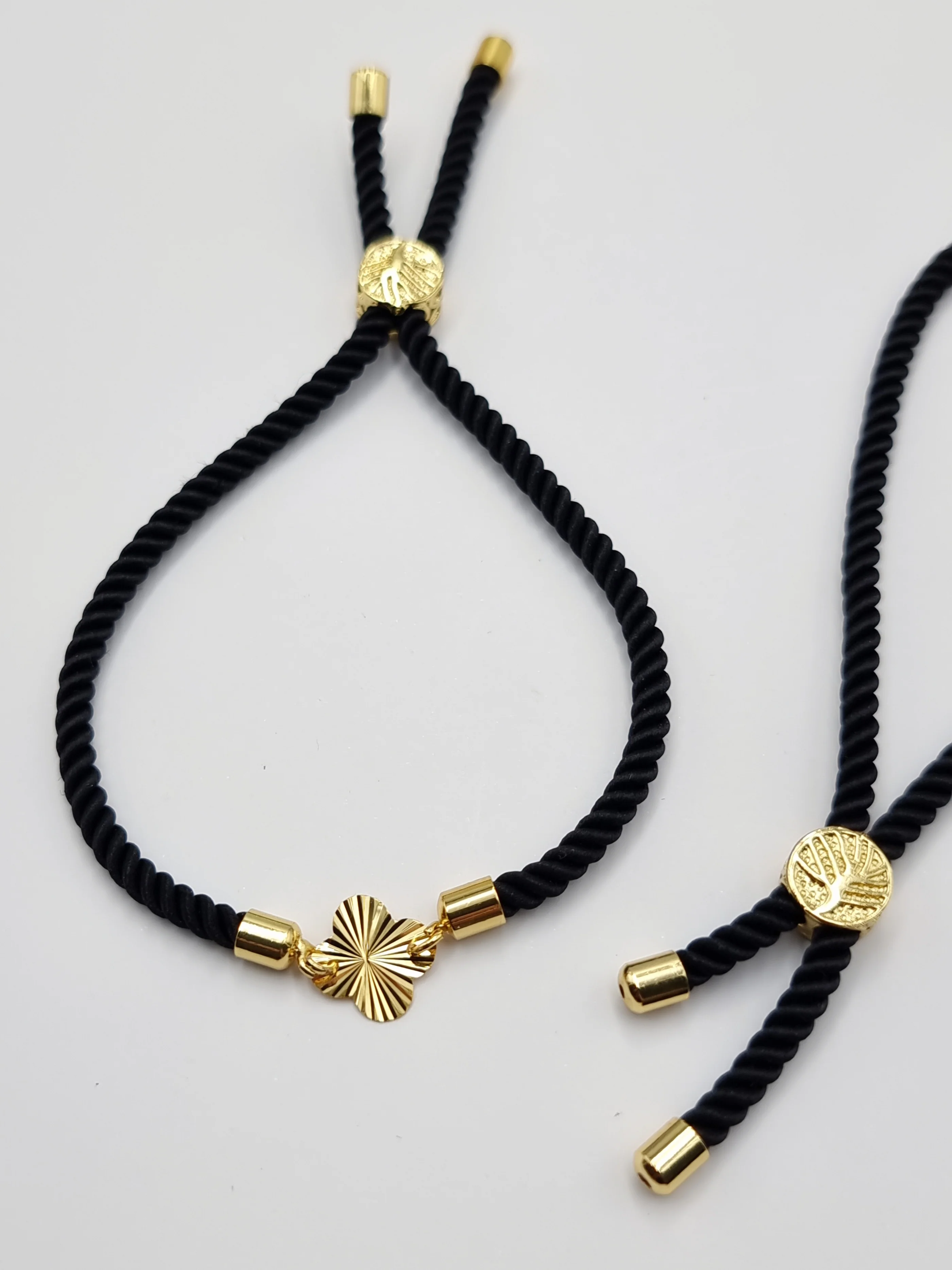 21K Pure Gold Thread Adjustable Flower Design Bracelet - Image 28