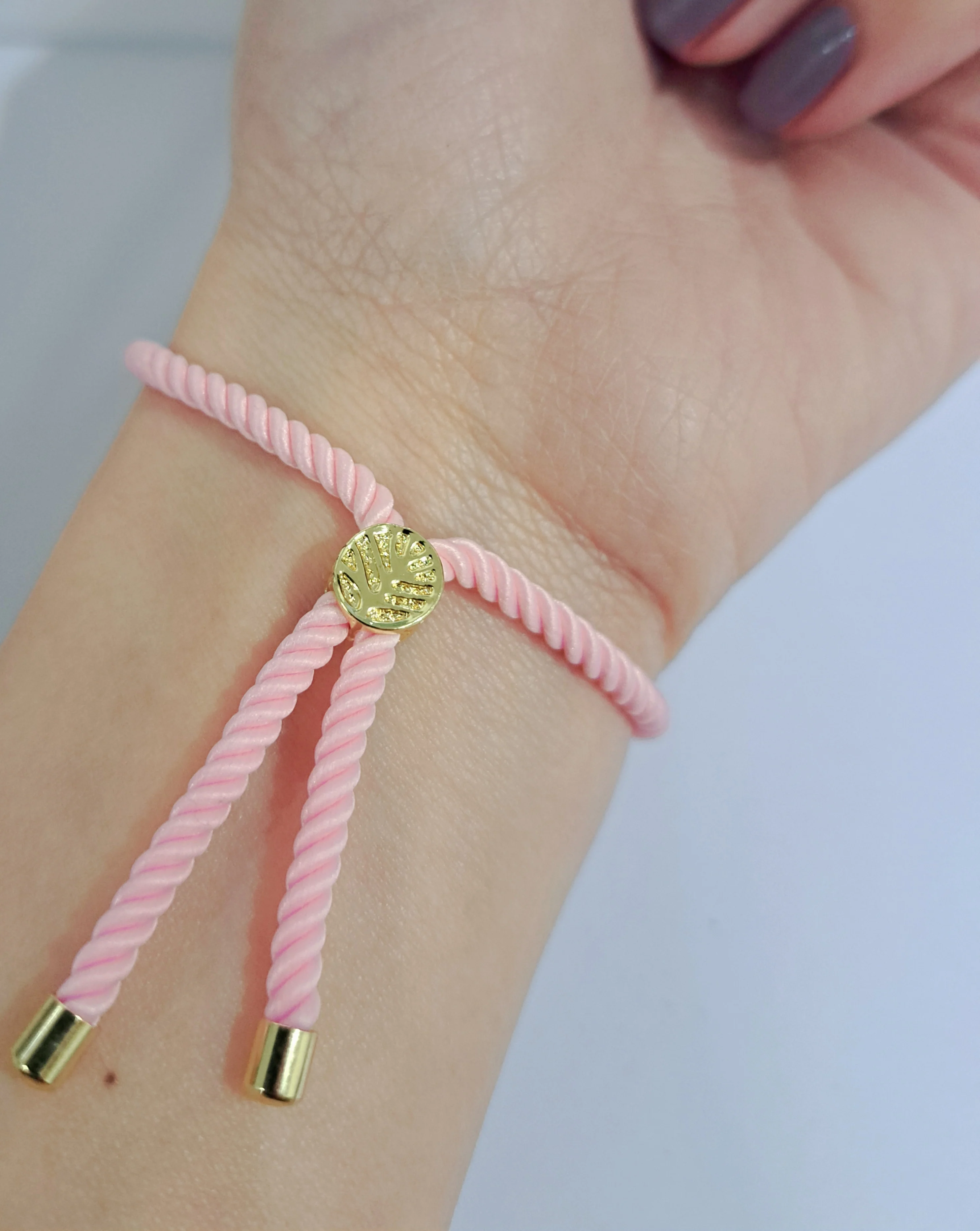 21K Pure Gold Thread Adjustable Flower Design Bracelet - Image 32