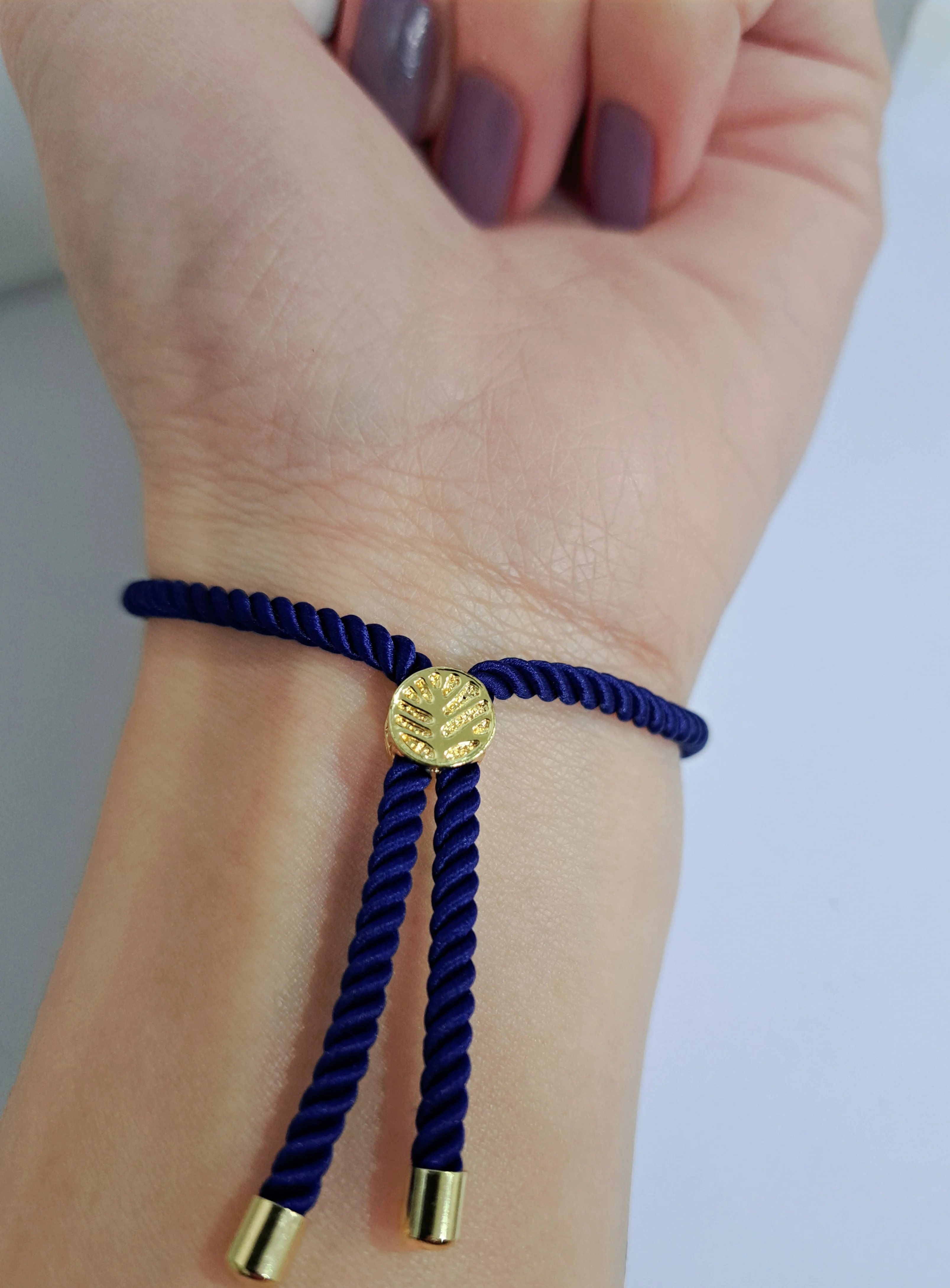21K Pure Gold Thread Adjustable Flower Design Bracelet - Image 35